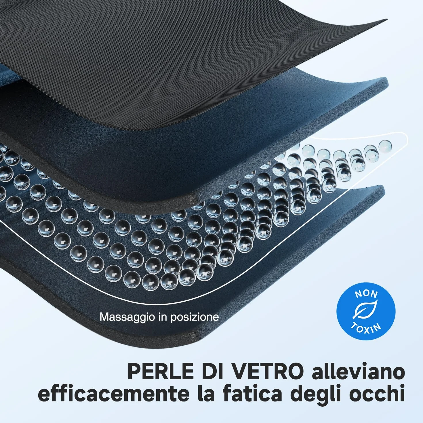 Umisleep 2026 Maschera per dormire ponderata per uomo e donna, 3D per alleviare la pressione, 100% con cinturino regolabile per viaggi, yoga, 120 g, Nero