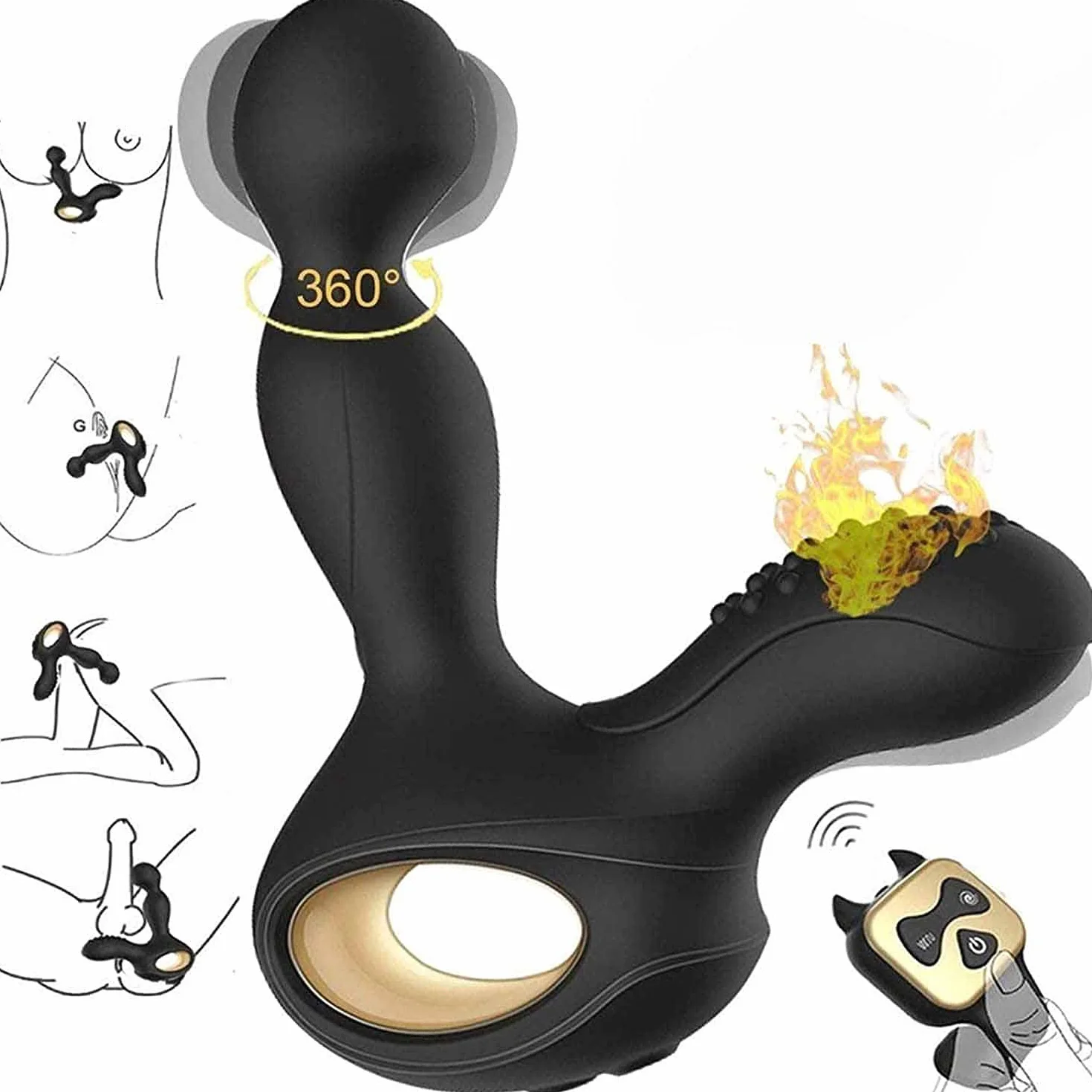 - Próstata Màssaggiàtóre Uomo Stimolàtore Elettrico Vîbrátörè Próstàté Màssager, Butt Plúg Anàlé Uomo Vîbrante da Donna Clitòrīdè a Puntó G Silicone Piccolo, 10 Velocità