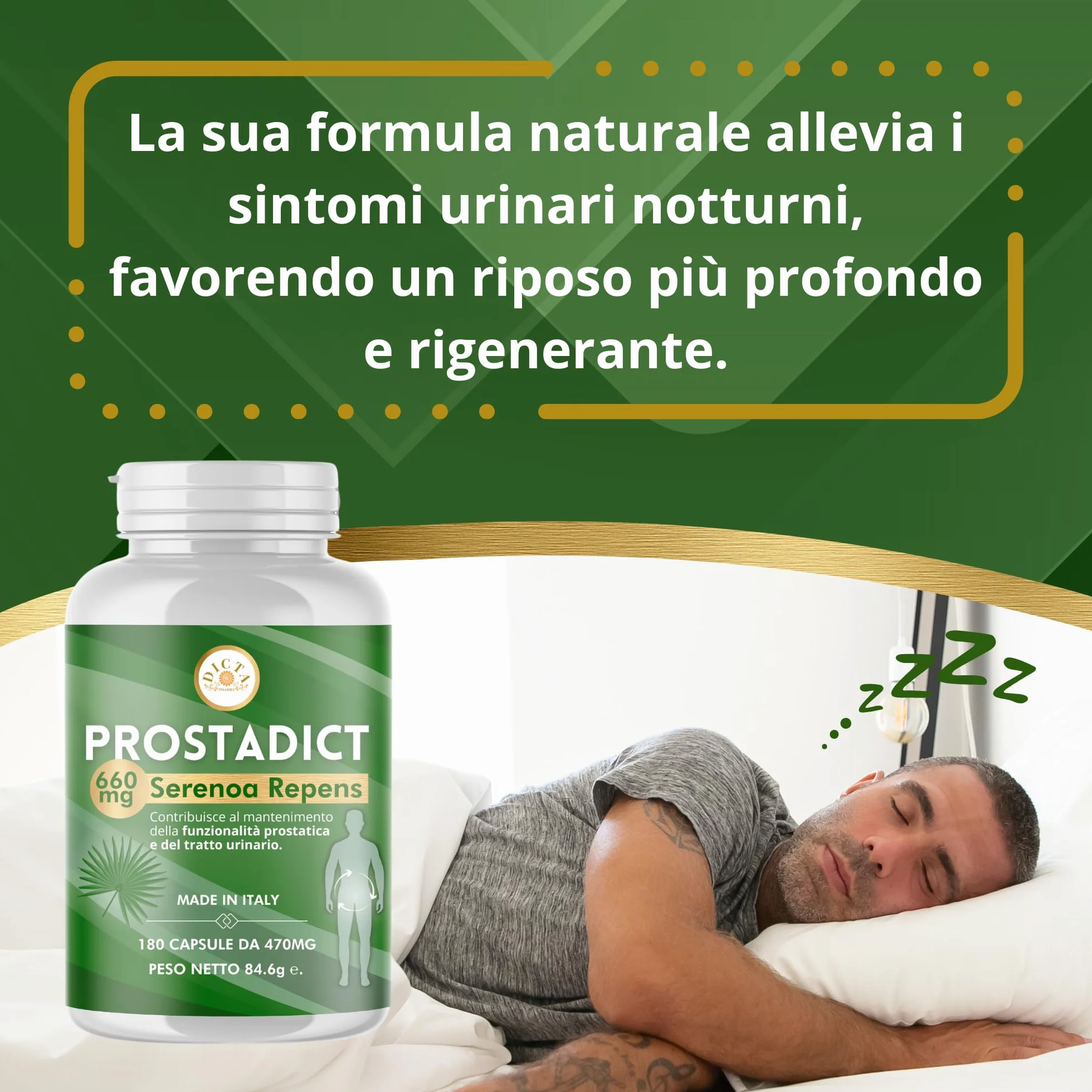 Serenoa Repens 660mg Saw Palmetto 180cps Integratore Prostata Uomo con Epilobio, Ortica e Pygeum Supporto Vie Urinarie
