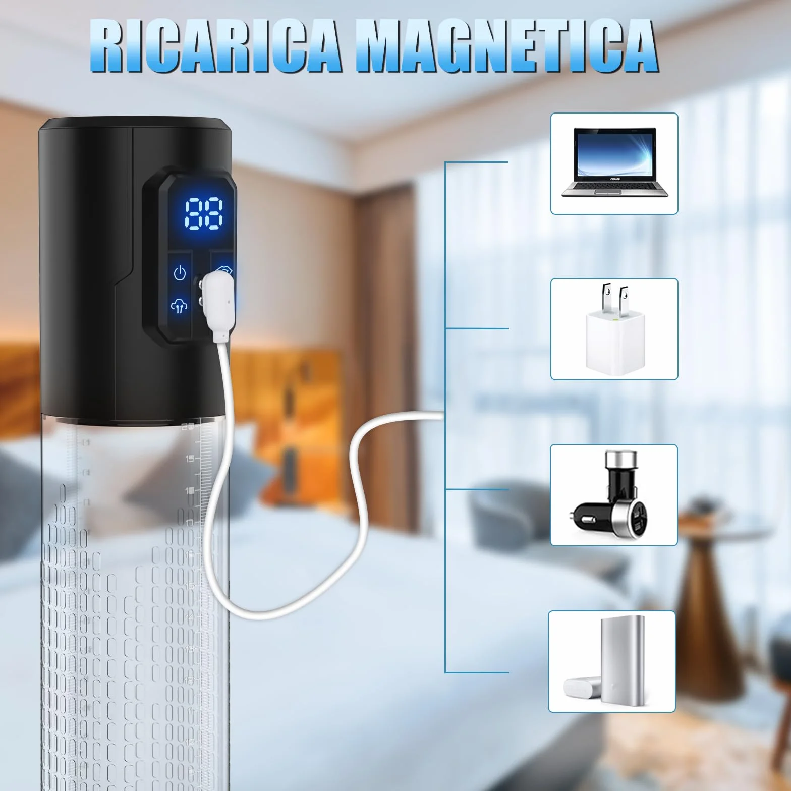 Pompe del Pene Giocattoli Sessuali Maschili - Masturbatore Elettrico Ingranditore del Pene per Uomini, Estensore a Pompa a Vuoto Sextoy con 4 Modalità di Aspirazione, Anello del Pene per Adulti
