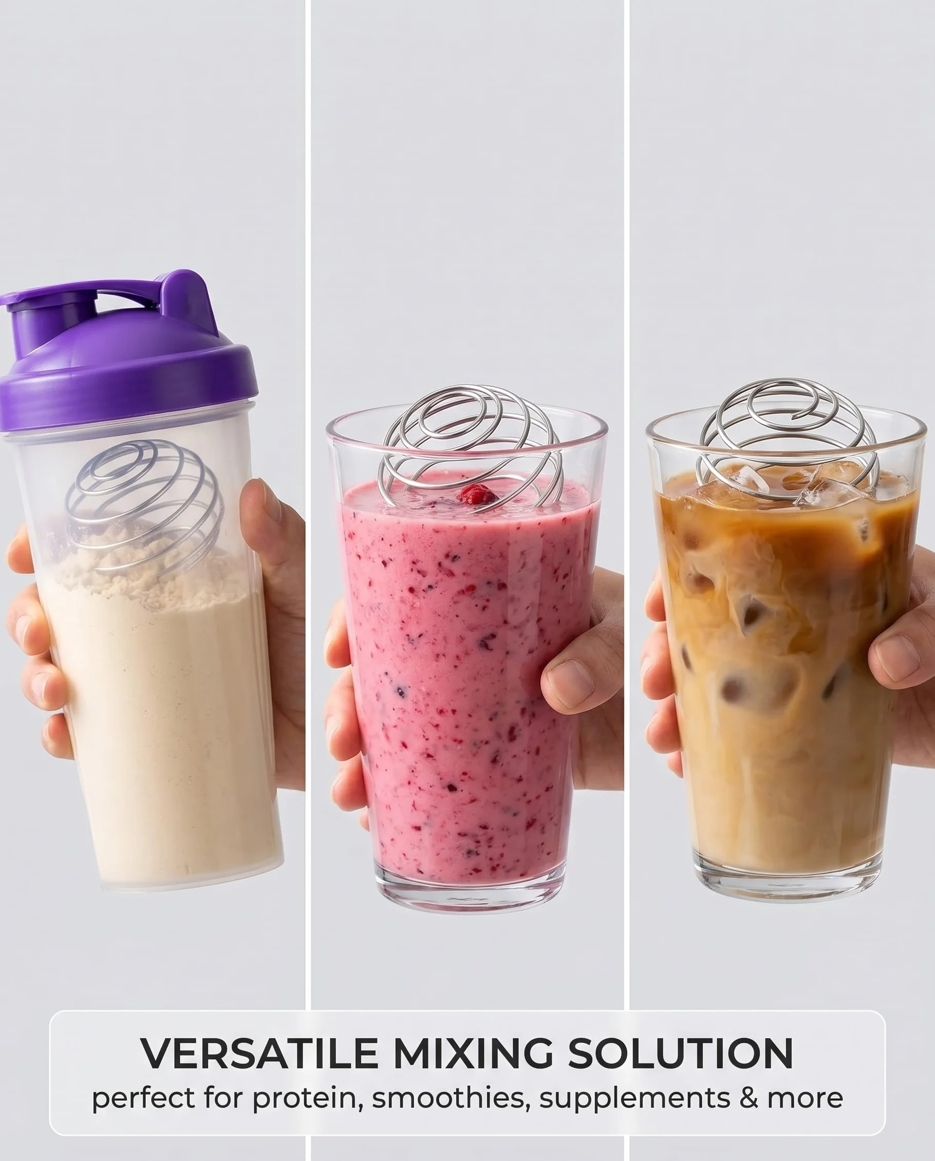 Sfera Shaker Proteine 4 Pezzi Acciaio Inossidabile per Shakes Senza Grumi. Miscelazione Perfetta Bevande Sportive, Ricambio Robusto per Borracce Fitness.