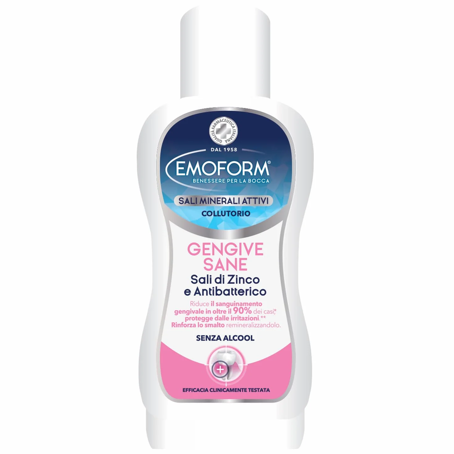 Emoform Gengive Sane 400ml Collutorio Senza Alcool con Zinco e Fluoro Antibatterico per Gengive Sensibili