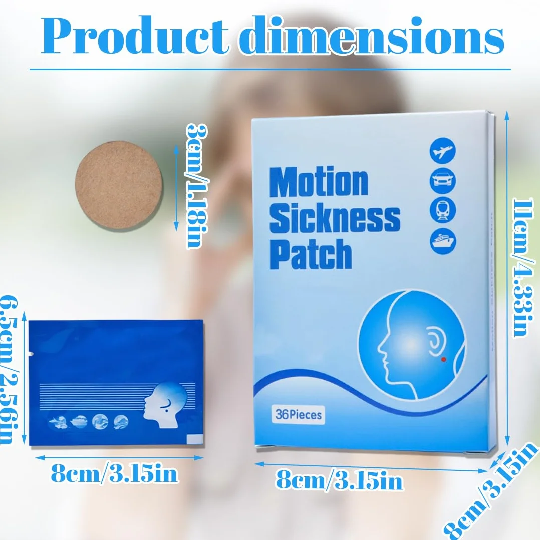 GXGM 72 pcs Patch per cinetosi, anti nausea per malattia marina, alleviare vomito, nausea, vertigini derivati da viaggi di auto, navi, aeroplani, azione rapida e nessun effetto collaterale