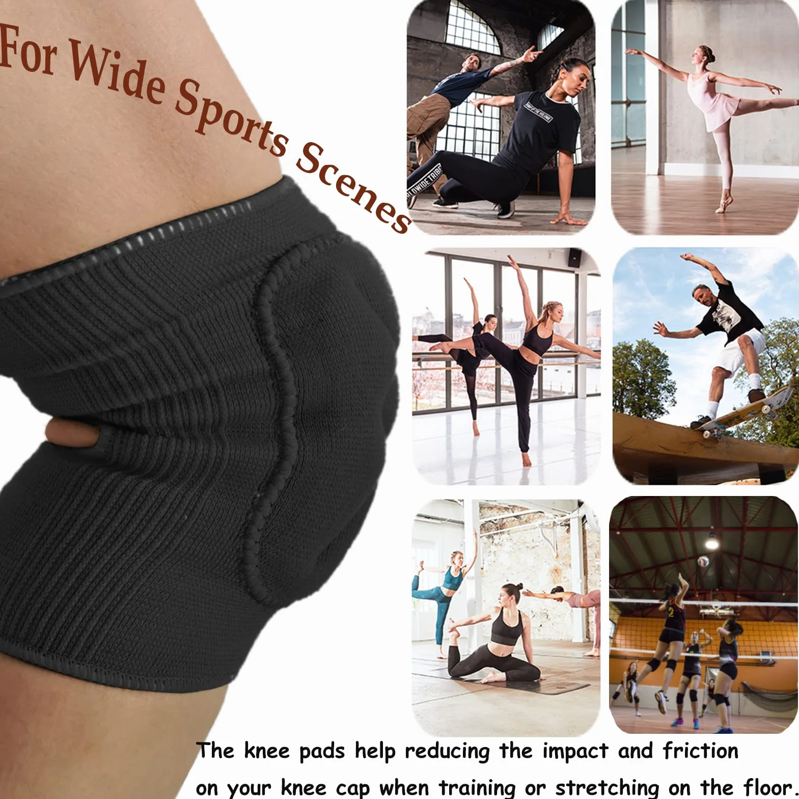 DANCEYOU Ginocchiere da Danza Spugna Morbida Pallavolo per Yoga Allenamento