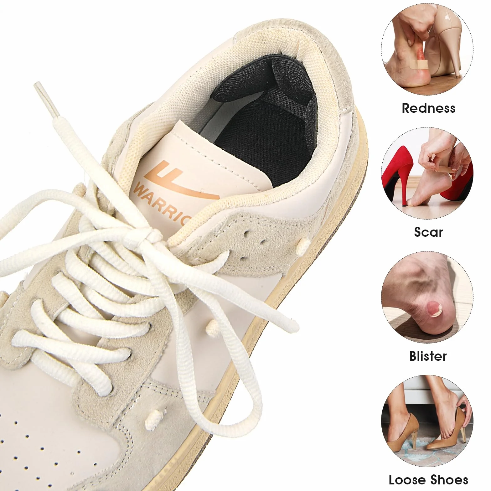 Cuscinetti per Tallone Adesivi Riutilizzabili Anti Vesciche per Scarpe Larghe Donne Uomini