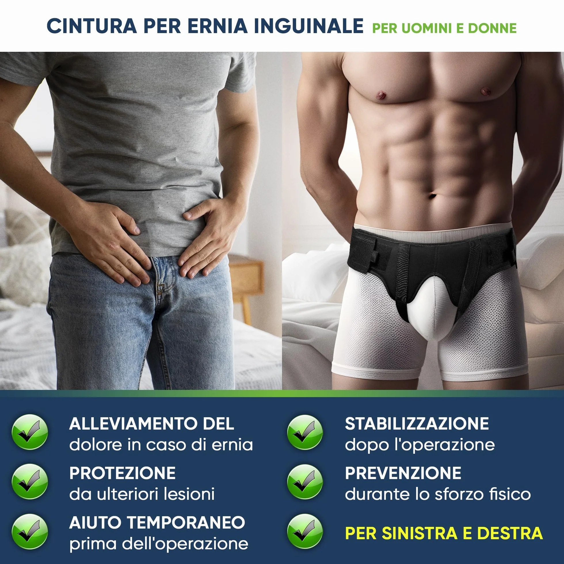 aHeal Mutande per ernia inguinale uomo - Slip ernia inguinale uomo con cintura ernia inguinale uomo - Cinto ernia inguinale uomo per sollievo dal dolore - 2: 89.5-97 CM; 35-38.1", Nero