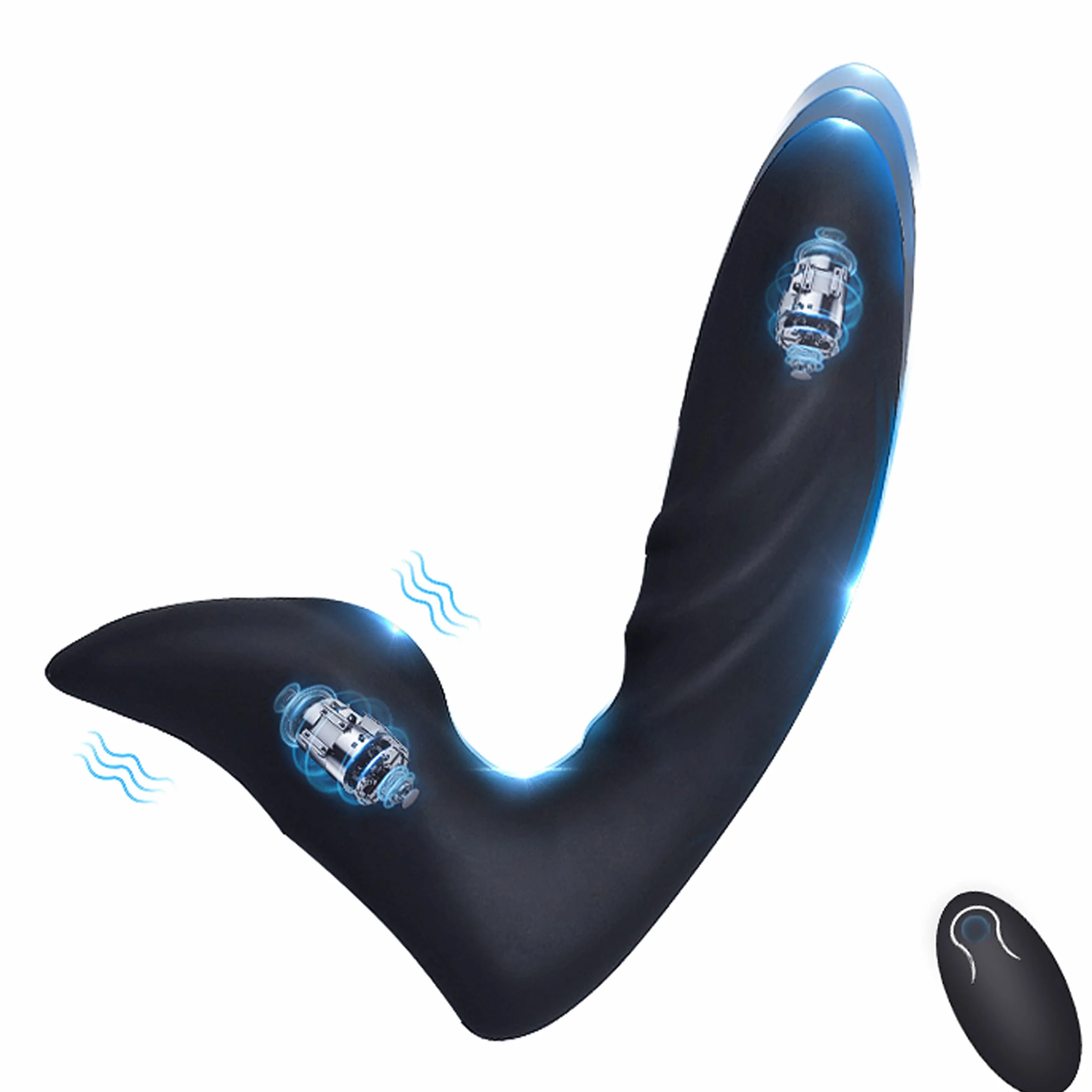 Massaggiatóre Próstatico,Silicone Vibràtóre con 12 Modalità di Vibrazione, Morbido Vibratǒri per Donna e Uomo Stimólazione Clitòridea e Puntó G Massaggiatóre Nero