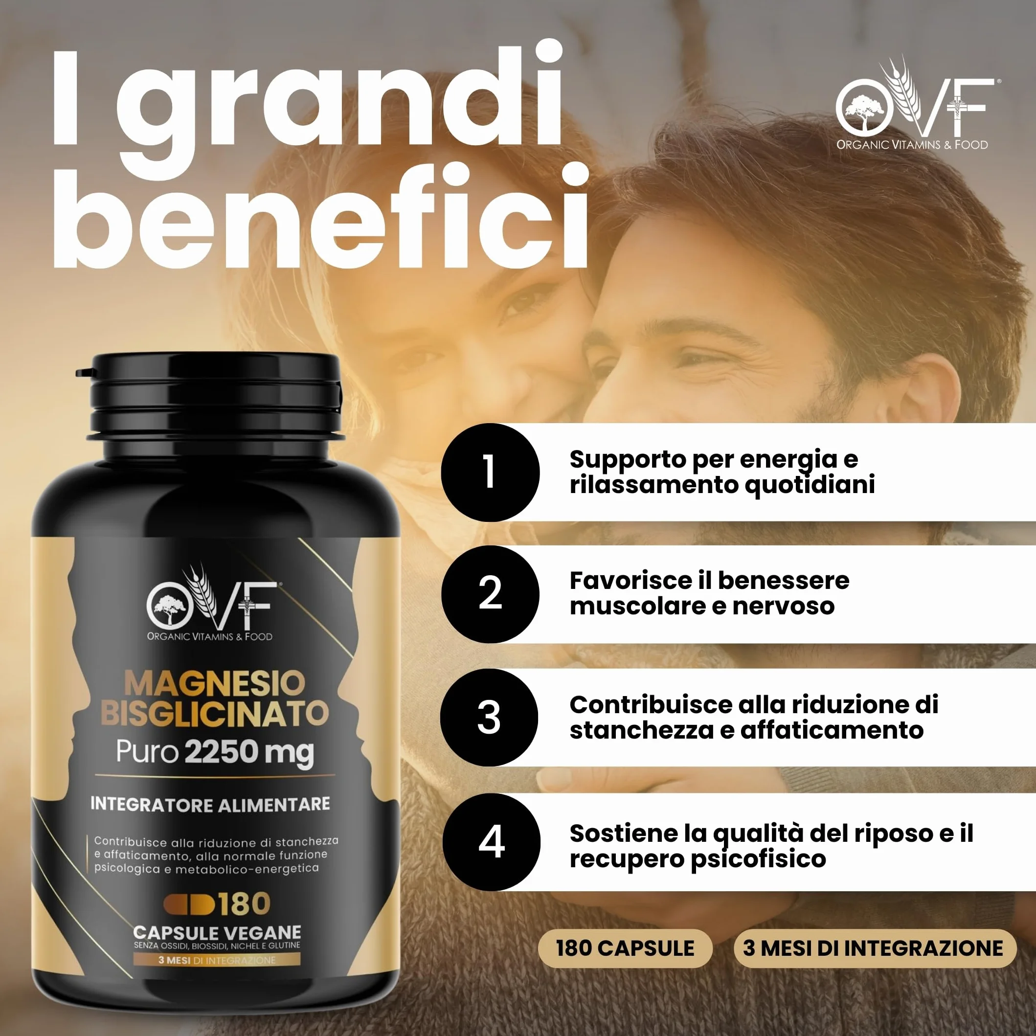 MAGNESIO BISGLICINATO PURO 180 Capsule da 450 mg | 3 Mesi di Integrazione | Supporto per Muscoli e Sonno Integratori Stanchezza Puro Alta Biodisponibilità Vegano