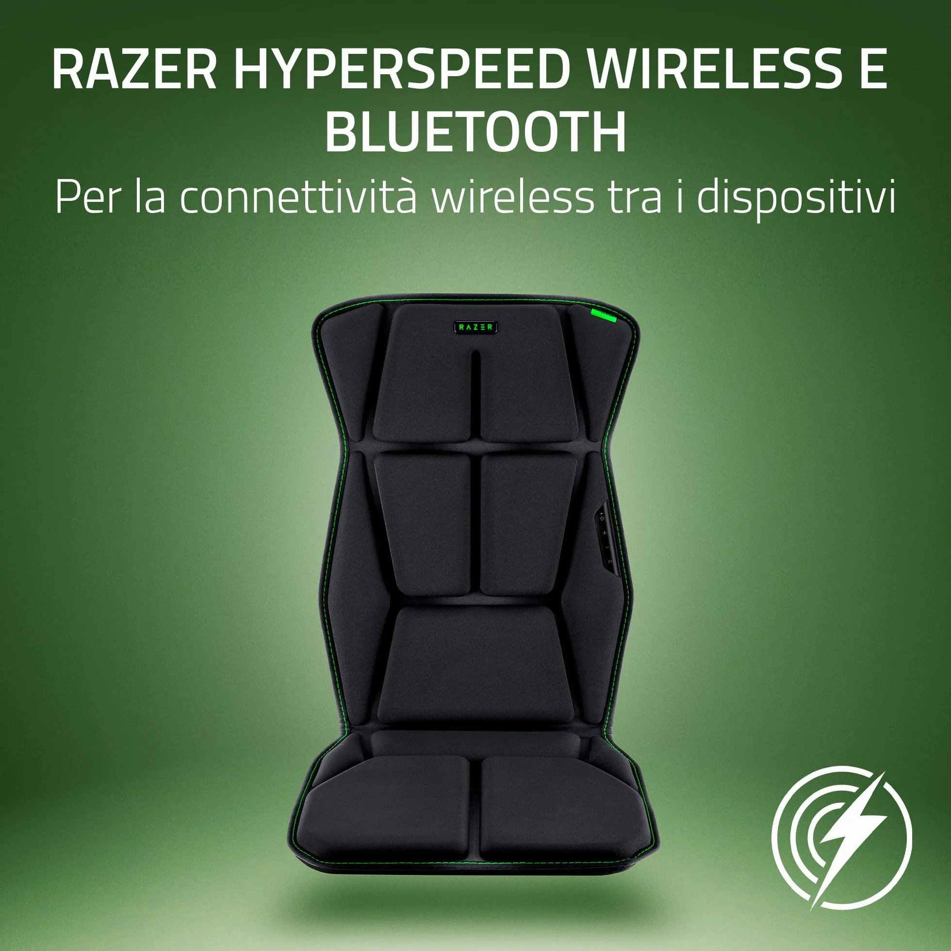 Razer Freyja Cuscino da gioco aptico Sensa HD HyperSpeed Wireless Bluetooth Nero