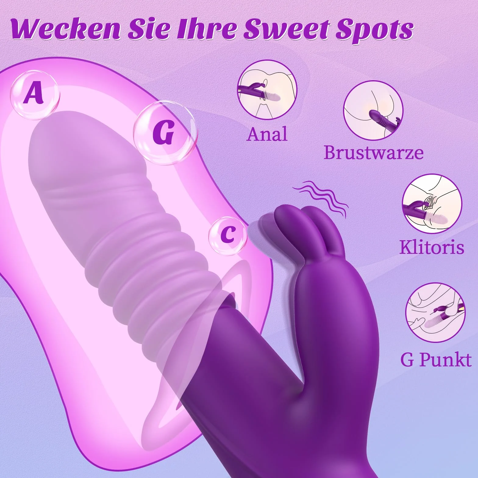 Giocattoli sessuali per donne Dildo Vibratore Funzione Spinta - Set di vibratori per coppie Giocattoli sessuali Punto G Rabbit Vibratori Vibrazione per donne con App