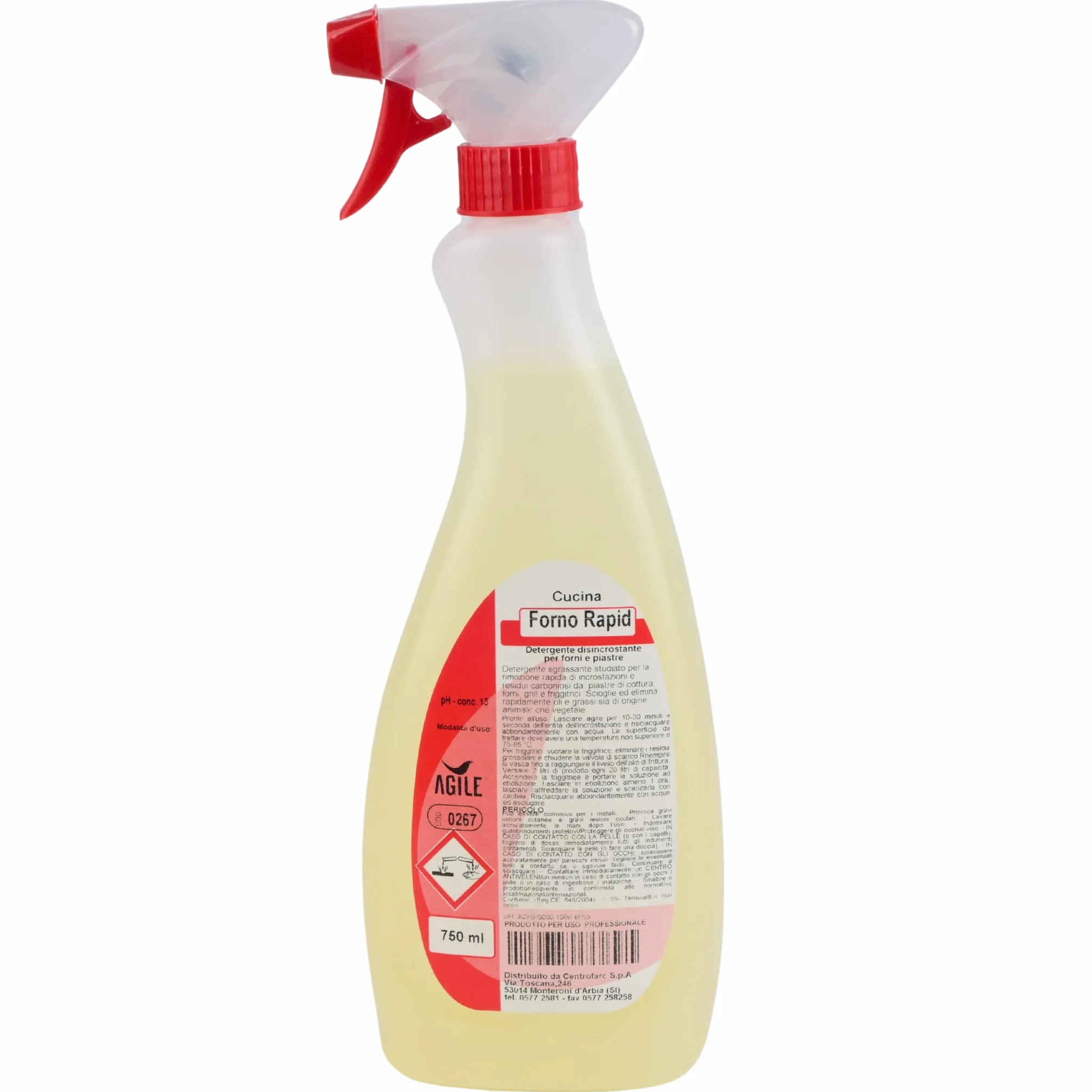 AGILE® FORNO RAPID DETERGENTE DISINCROSTANTE RAPIDO SGRASSANTE PER FORNI E GRILL - 1 cartone da 12 flaconi da 750ml
