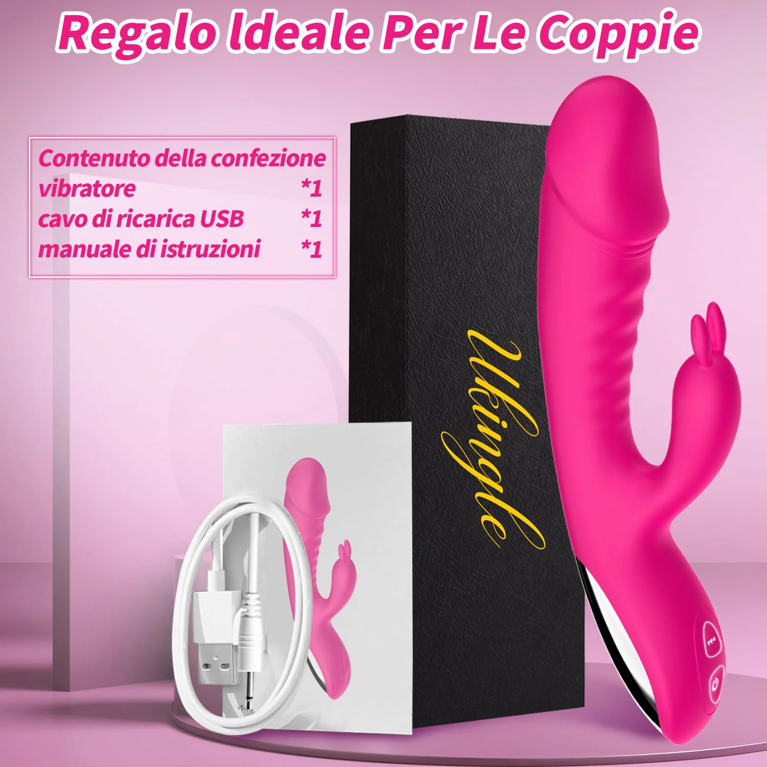 Vibratoreper Donna Professionale Clotoride Grandi Sex Toys Vibratoriper Donne Stimolatore per Clitoride Punto G Squirting Vibratore Rabbit Vibratori Donne 10 Modo Sexytoysys Donna Coppia (pink)
