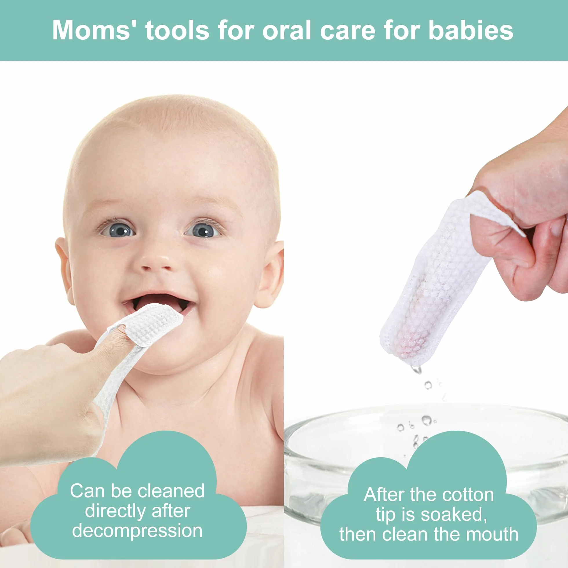 35PCS Polsino per dita baby oral cleaner, Spazzolino neonato spazzola i Denti con le dita per 0-36 mesi toddler cura della bocca del bambino