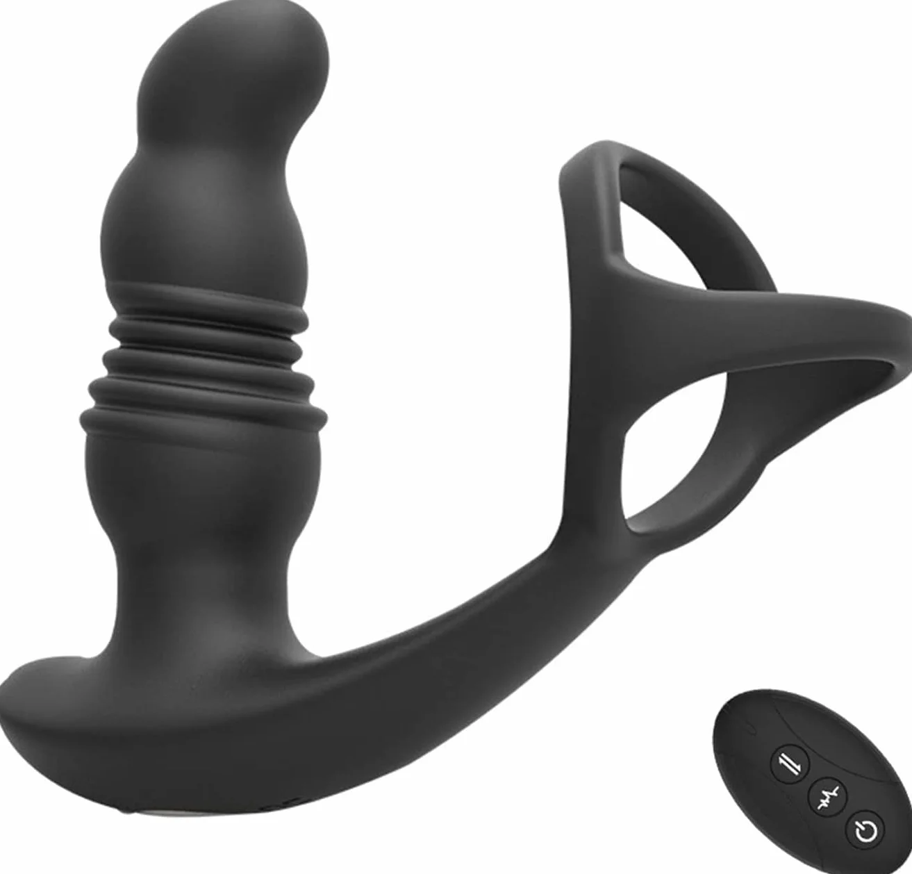 3 IN 1 Vibratore Anale con Anello per Pene, Giocattoli Sessuali Anali Maschili con 10 Modalità di Spinta e Vibrazione, Giocattoli SessualiVibratore