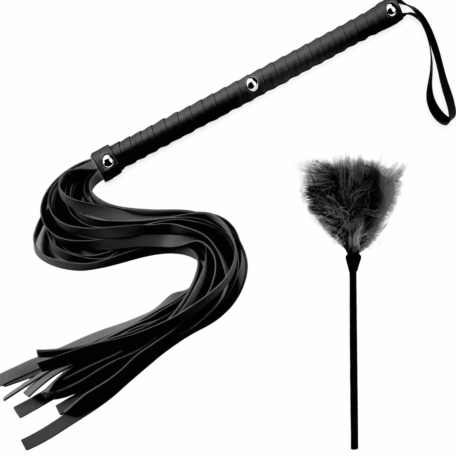 dellyy Whip Sex Set con Whip e Bastone di Piume