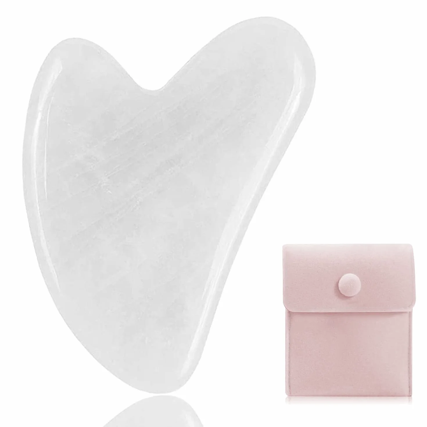 Gua Sha, Gua Sha Viso Ridurre le Linee Sottili e le Rughe, massaggi per terapia fisica e terapia di agopuntura per viso, occhi, collo e corpo (Bianco)