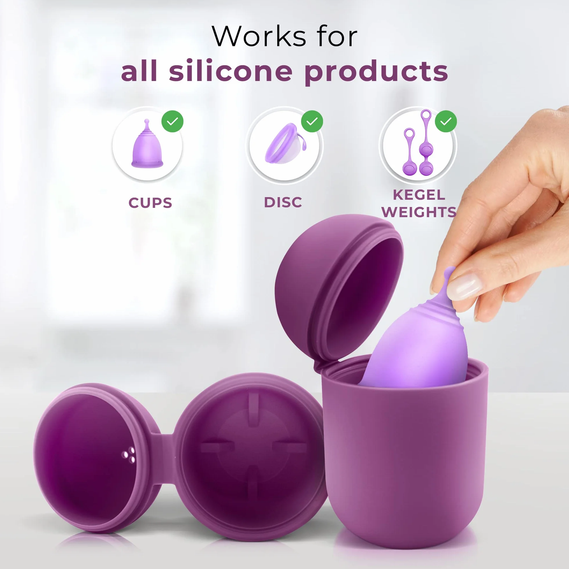 Ecoblossom Coppette mestruali riutilizzabili a prova di perdite - Silicone di grado medicale, sostenibili, ecocompatibili, con custodia. Confezione da 1 coppetta mestruale piccola e 1 grande