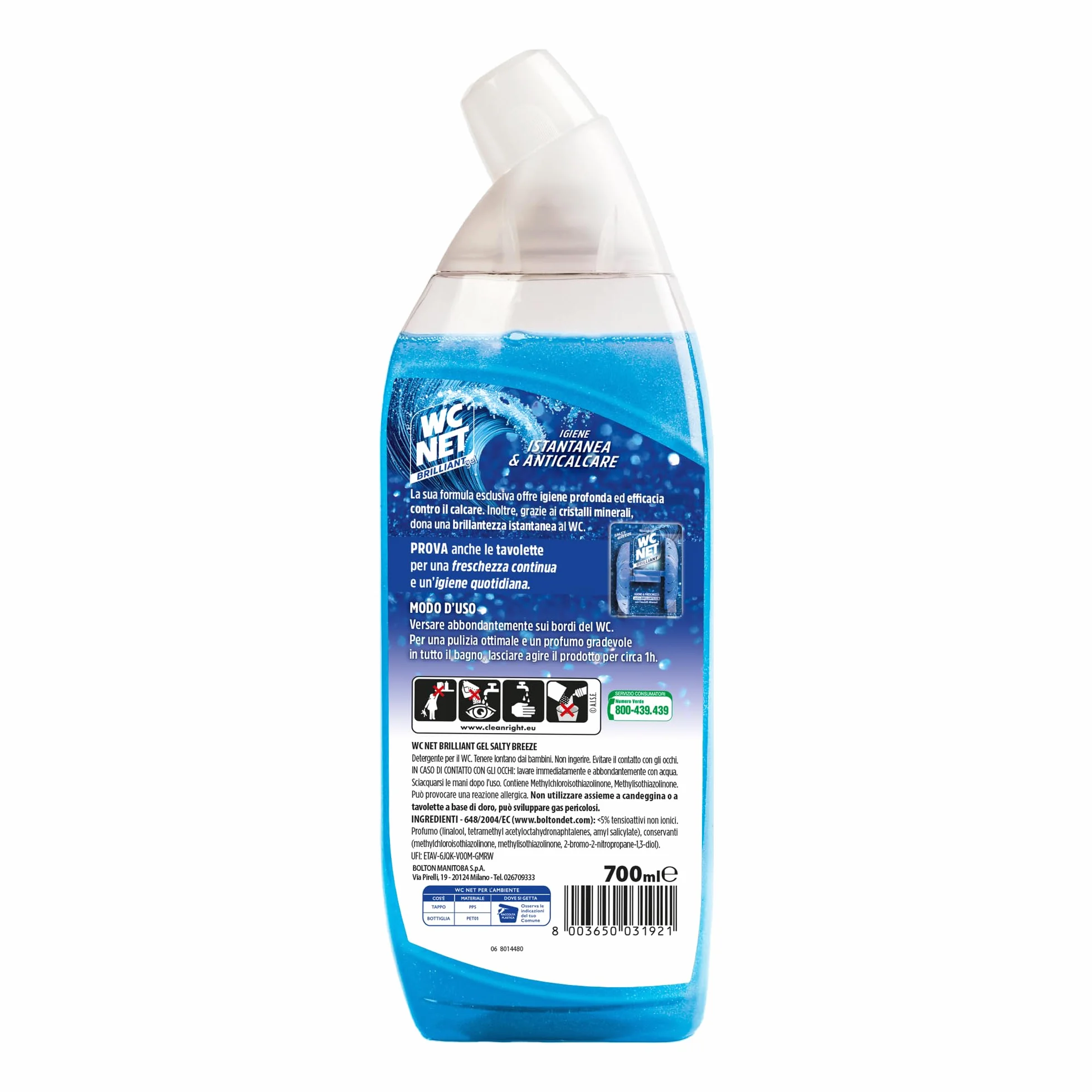 Brilliant Gel Salty Breeze Detergente Liquido per Wc 700 ml