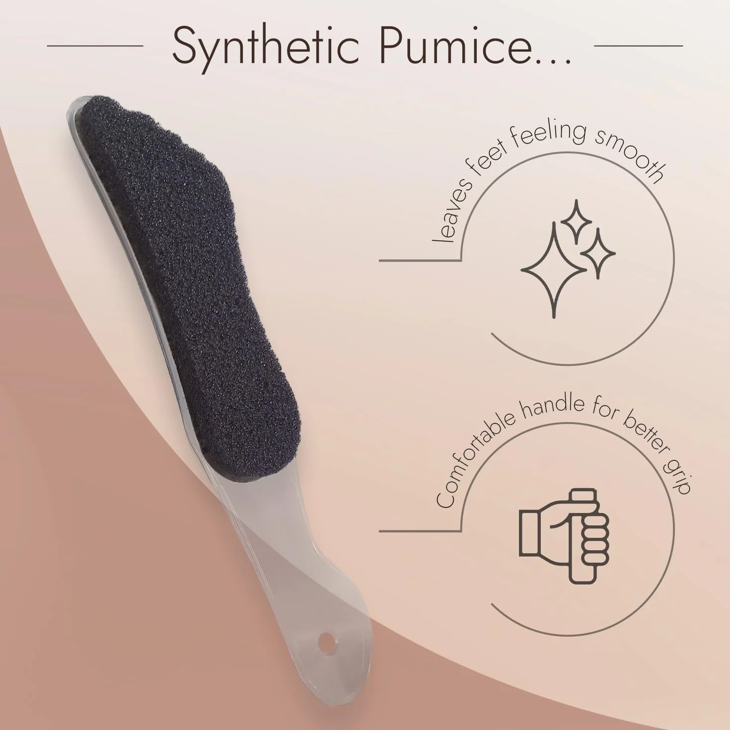 LaRosa PUMICE SPA Lima per Piedi – Manico Trasparente a Forma di Piede con Pietra Pomice Nera & Superficie Abrasiva