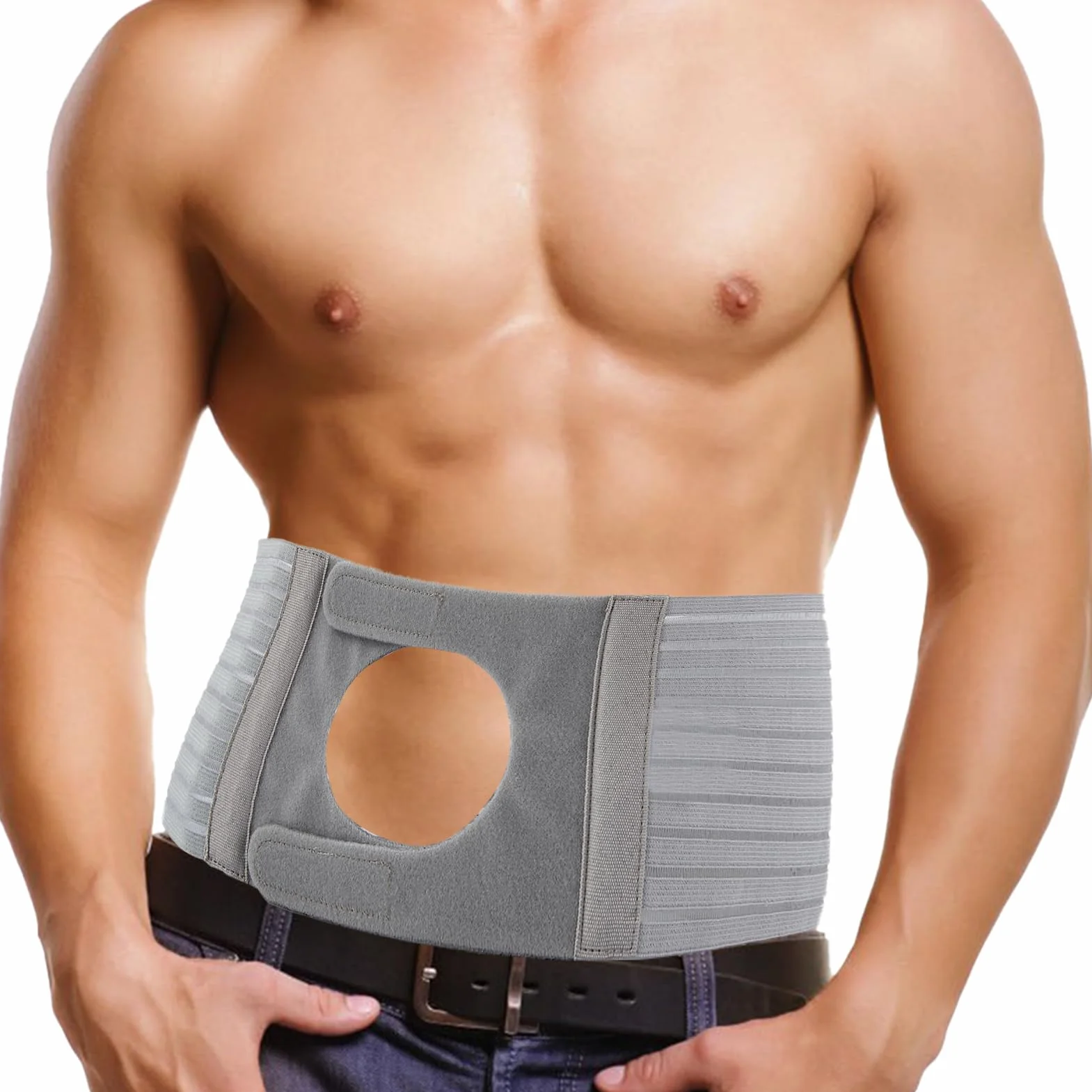 1 PCS Fascia Per Stomia Da Uomo E Donna, Cintura Per Stomia Larga 13 cm, Grigia Cintura Addominale Post Colostomia Per Prevenire L'ernia Parastomale, XL