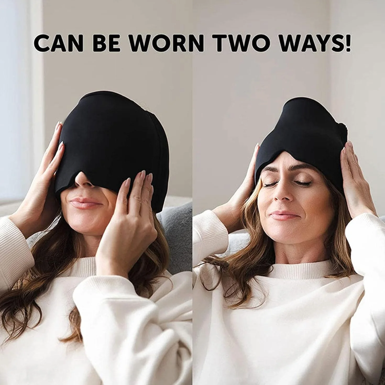 Maschera per l'Emicrania, Cappello Emicrania, Cappello Mal di Testa, Berretto per l'Emicrania Cuscinetto di Raffreddamento per Emicrania Cappello Mal di Testa Gel Ghiaccio