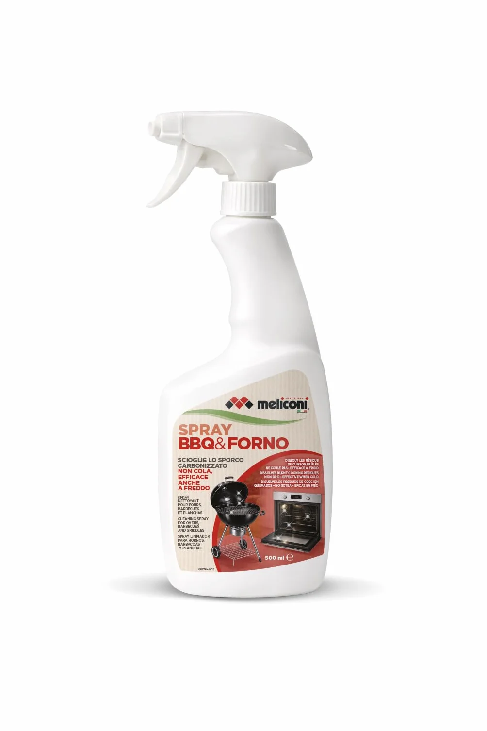 Meliconi Spray Forno e BBQ 500 ml Detergente Sgrassante Schiumogeno