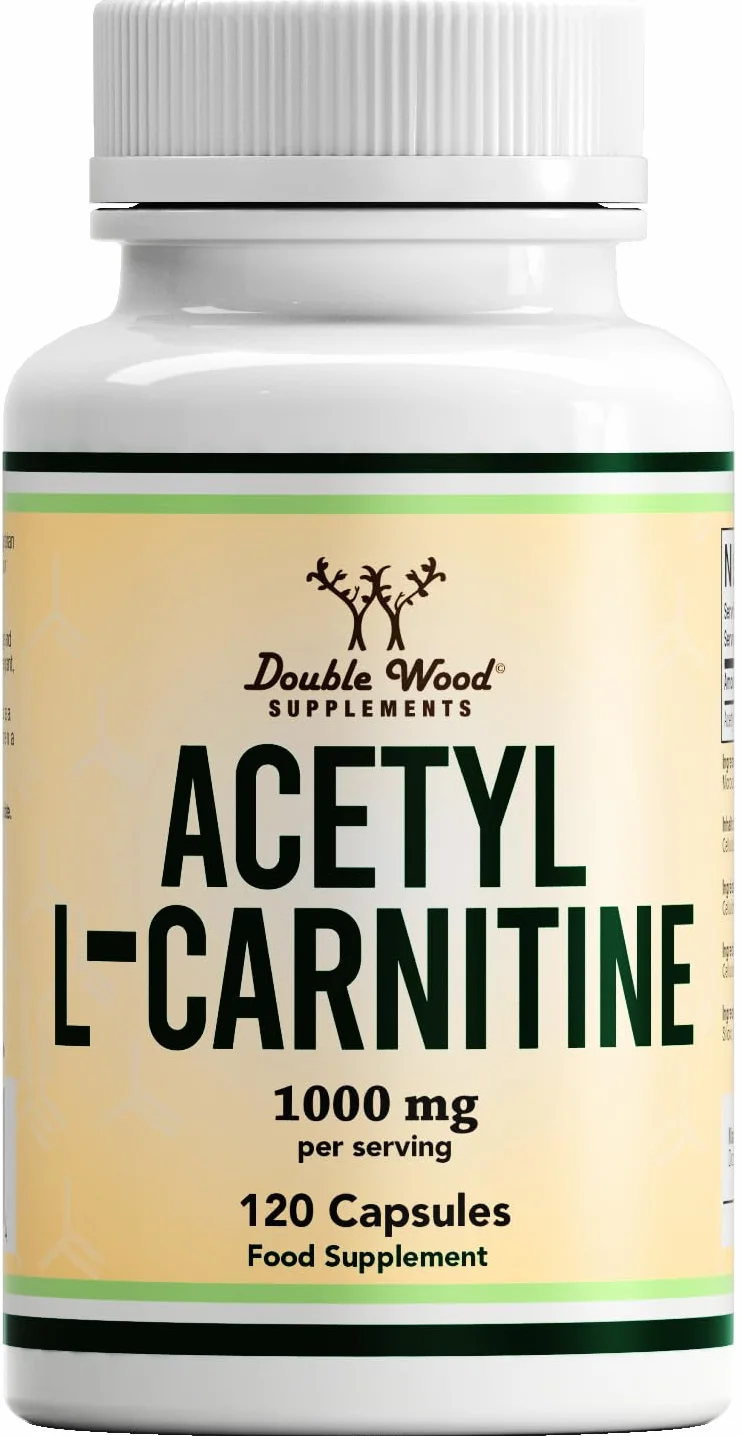 DW Acetil L-Carnitina Capsule 120 Integratori Alta Potenza 1000 mg per Dose Non-OGM senza Glutine