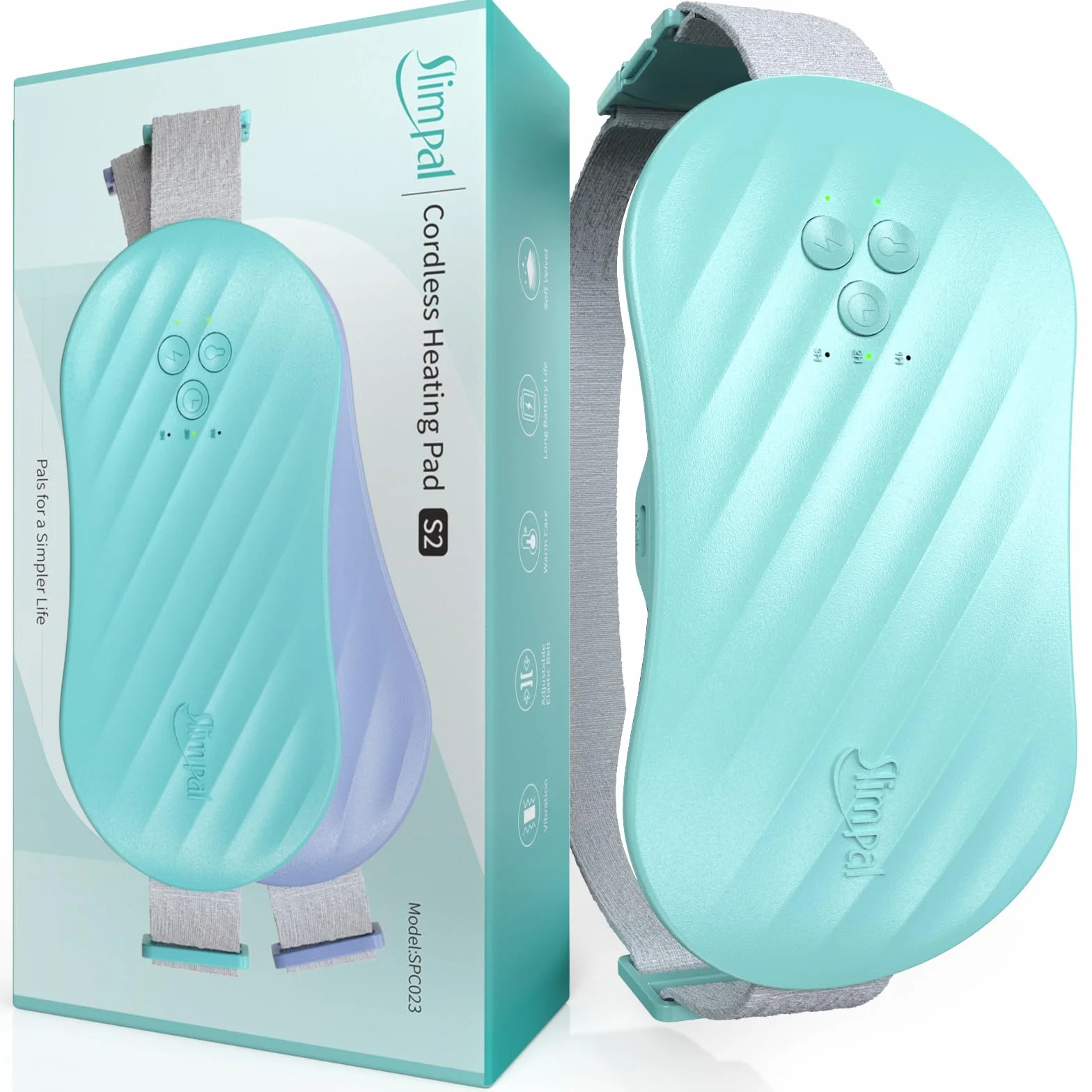 Cuscinetto riscaldante portatile Slimpal, cuscinetto riscaldante elettrico senza fili, cuscinetto termico ricaricabile portatile, ideale come regalo per lei, per donne e mogli Acqua