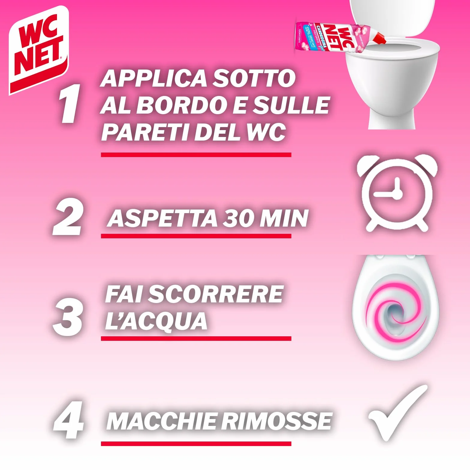 Candeggina Gel Profumata Detergente Sanitari Superfici Azione Sbiancante Igienizzante Fragranza Flower Fresh 700 ml x 4