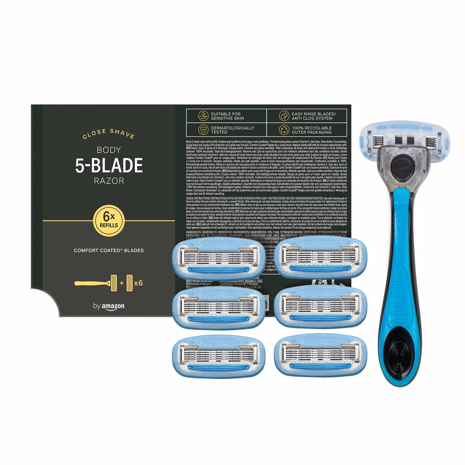 Rasoir corps et intime pour homme 1 manche + 7 recharges lames