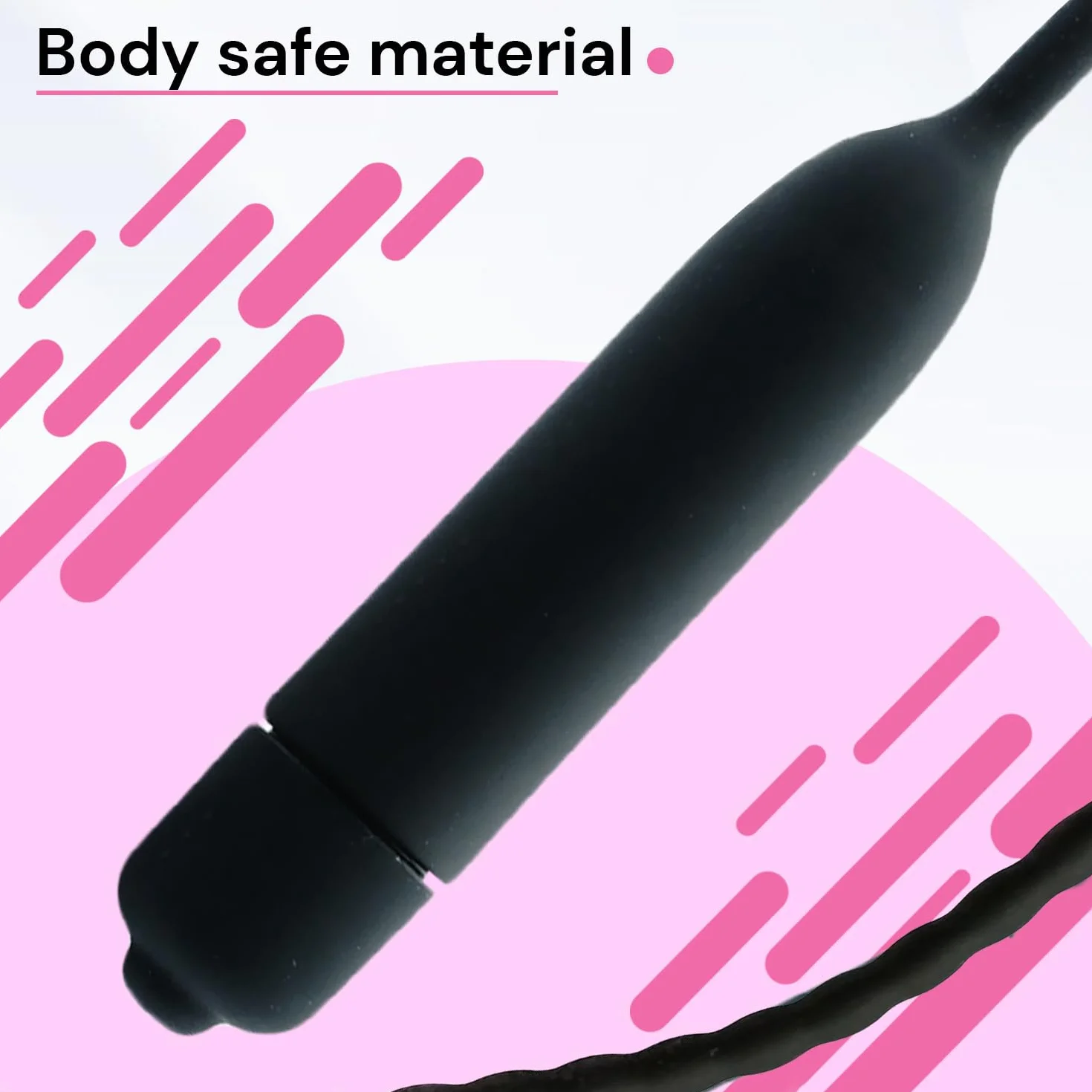 FOPS Vibratore Uretrale per Uomo Sonde Uretrali Dilatatore Uretra in Silicone Elettrico Pene Plug Giocattolo Sessuale Stimolatore Uretrale Lunghezza 26cm Diametro 0.7cm N16-66