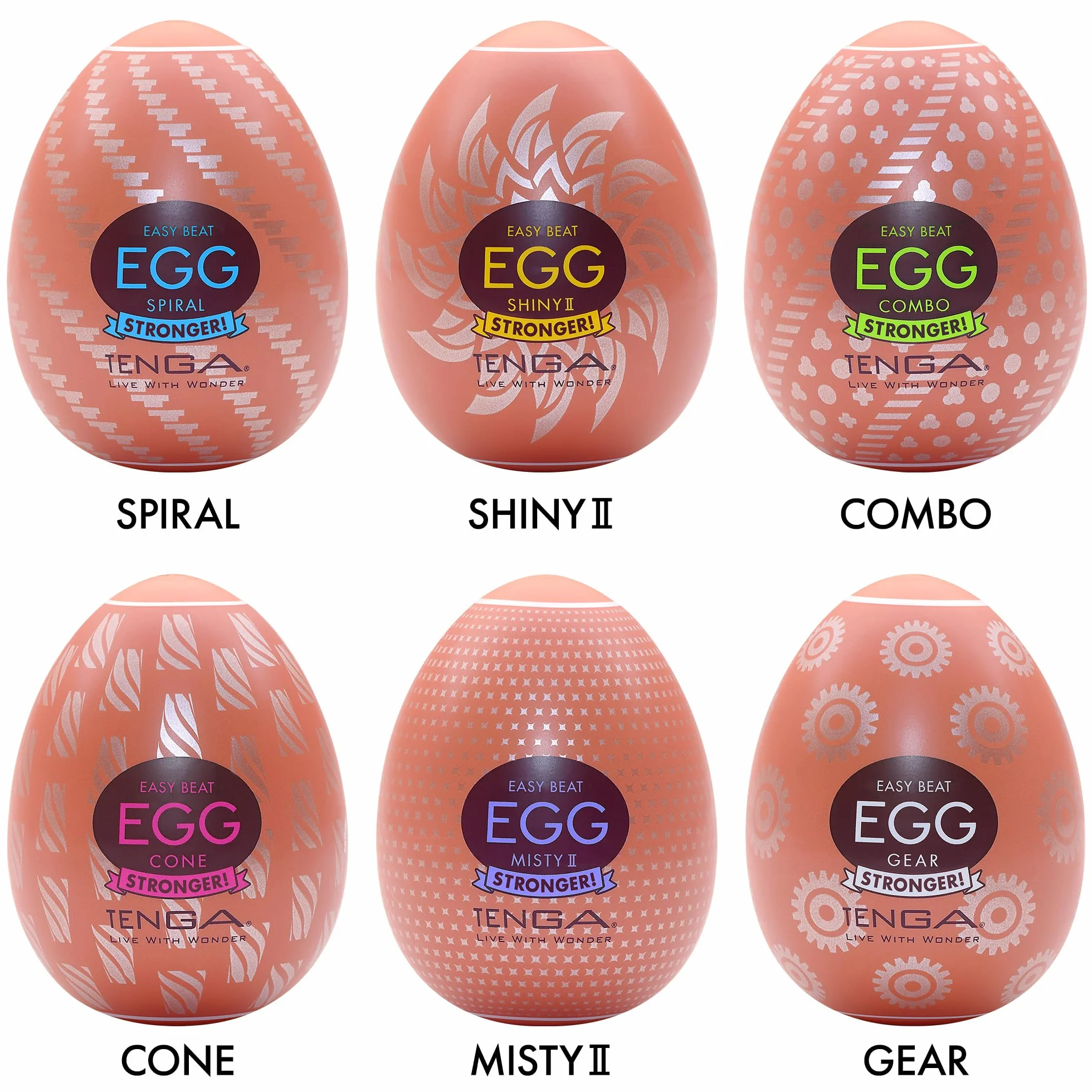 TENGA EGG Hard Boiled Package II - Variety Pack - Masturbatore per Uomo (6 Uovos)