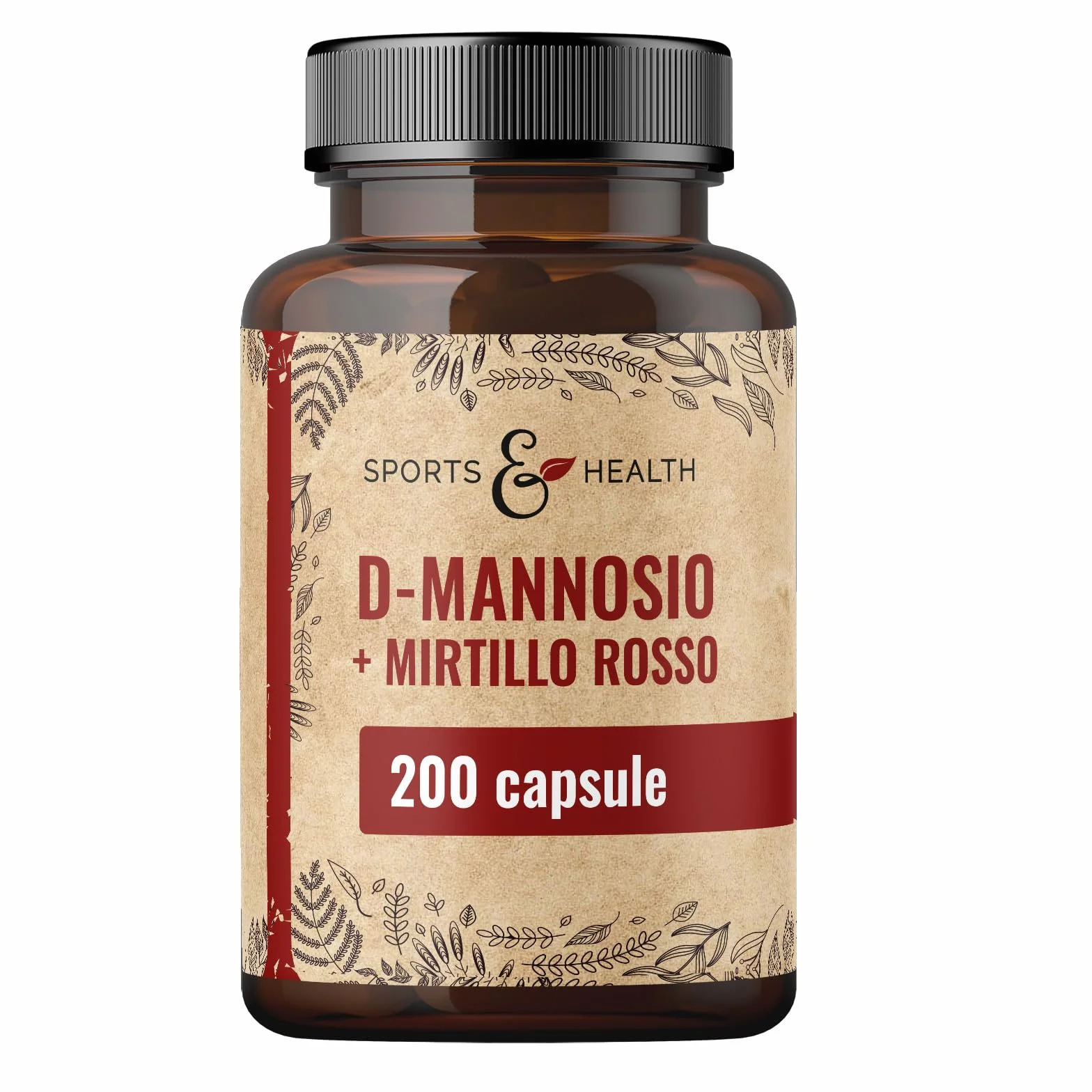 Capsule di D-Mannosio e Cranberry – 200 capsule vegane – con D-Mannosio in polvere e Cranberry – 500 mg per dose giornaliera