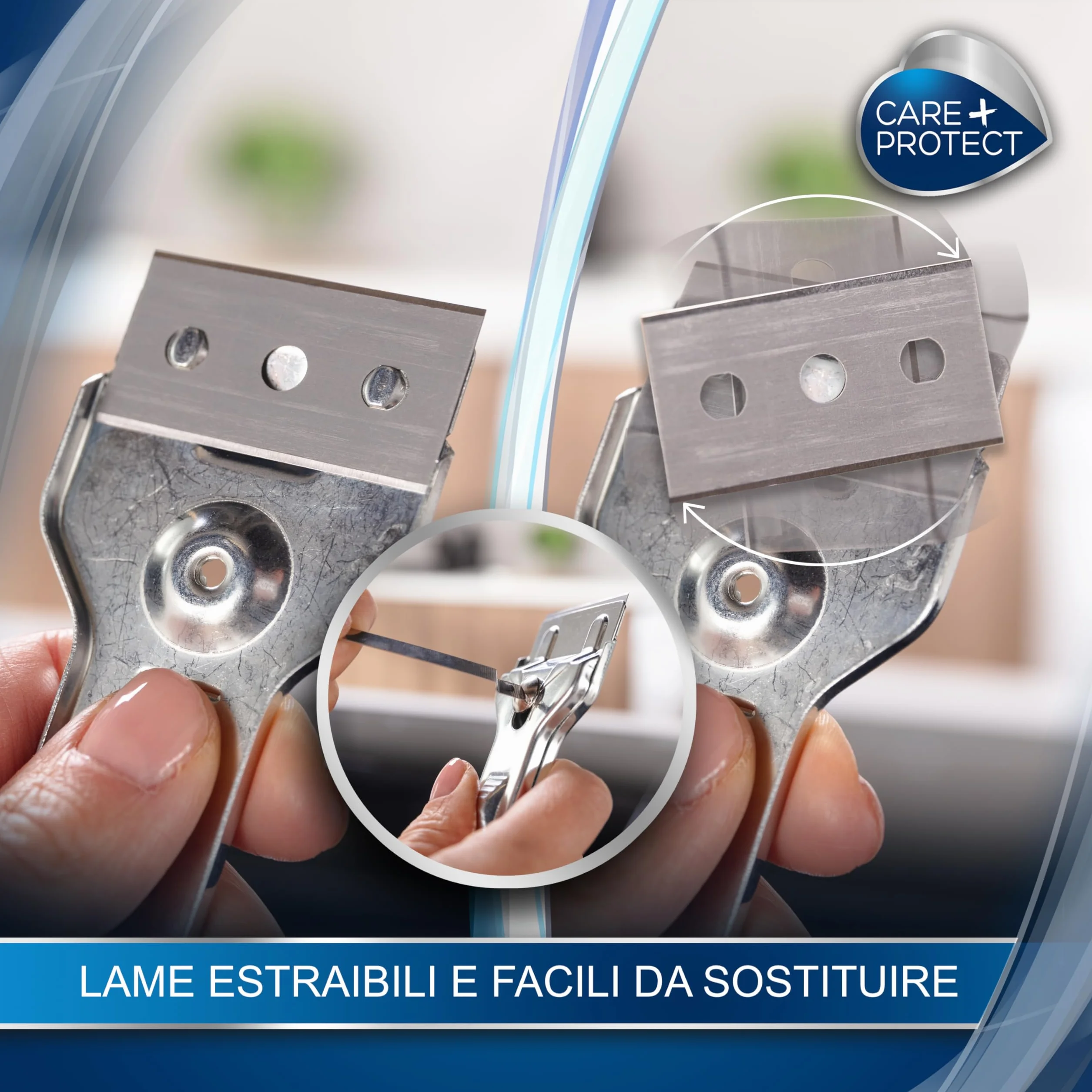 Raschietto per pulizia piani cottura vetroceramica induzione lama sostituibile