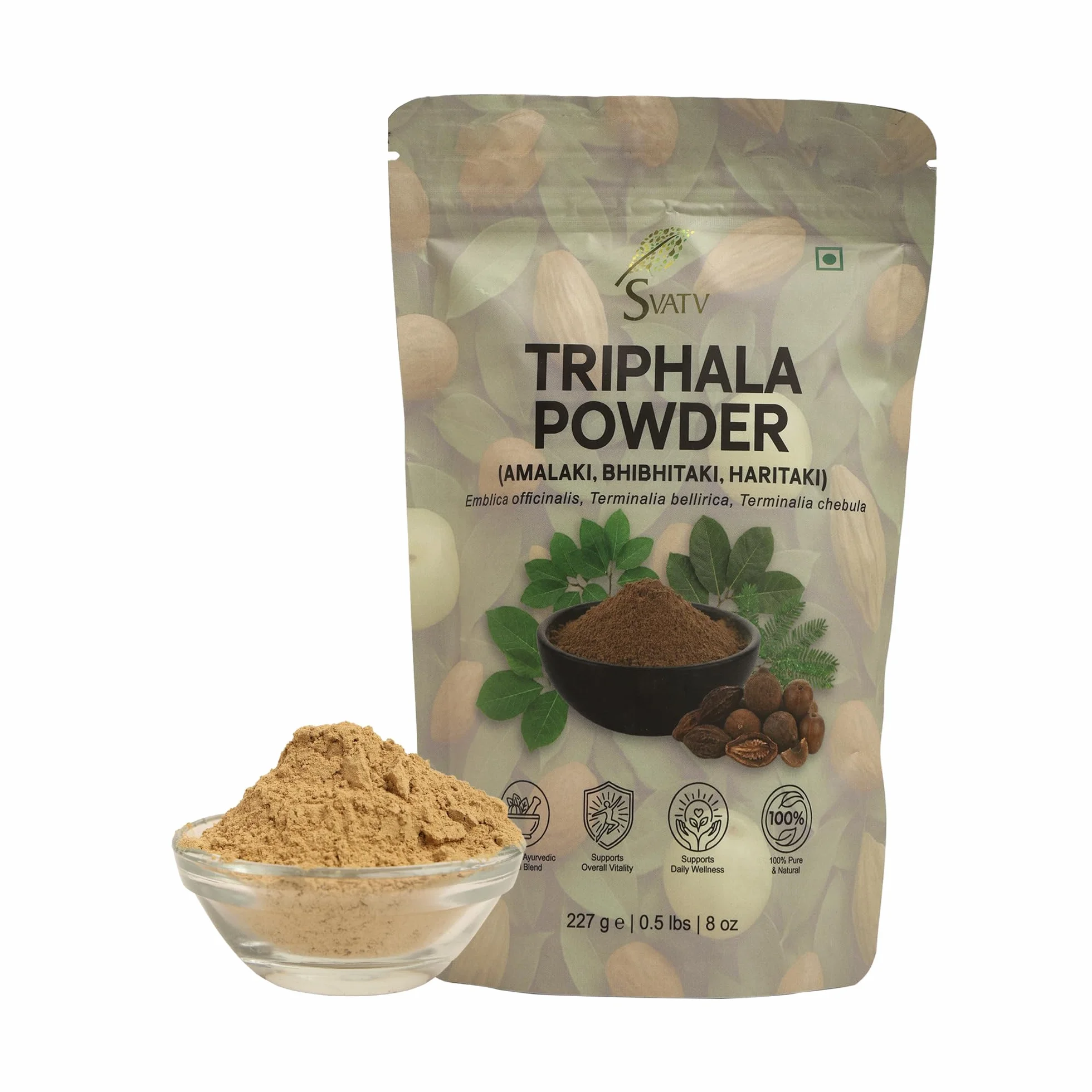 Triphala Powder 227g Formula of Amla, Haritaki & Bibhitaki – 8 Oz