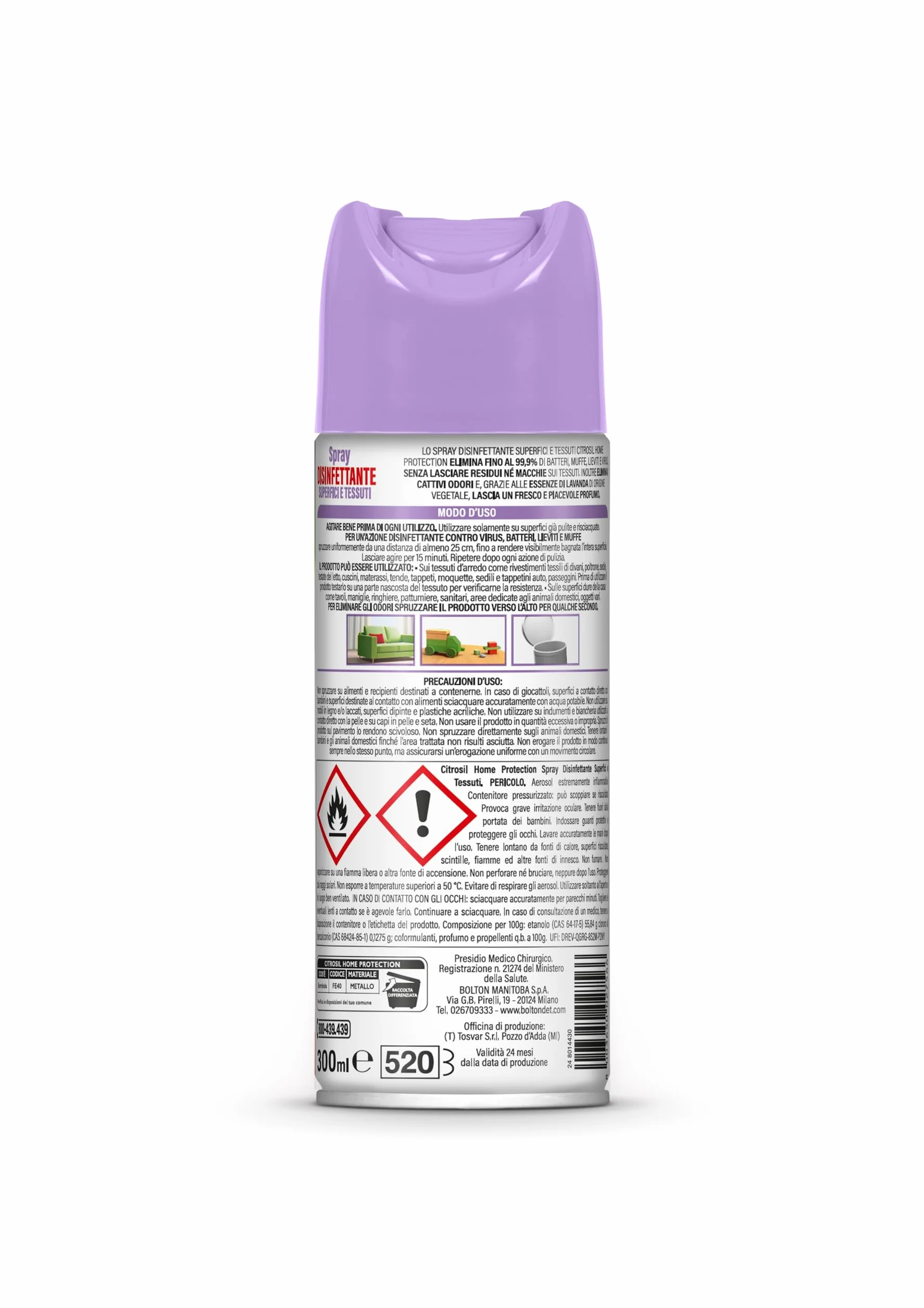 Citrosil Disinfettante Spray Superfici e Tessuti 300 ml x 3 Confezioni