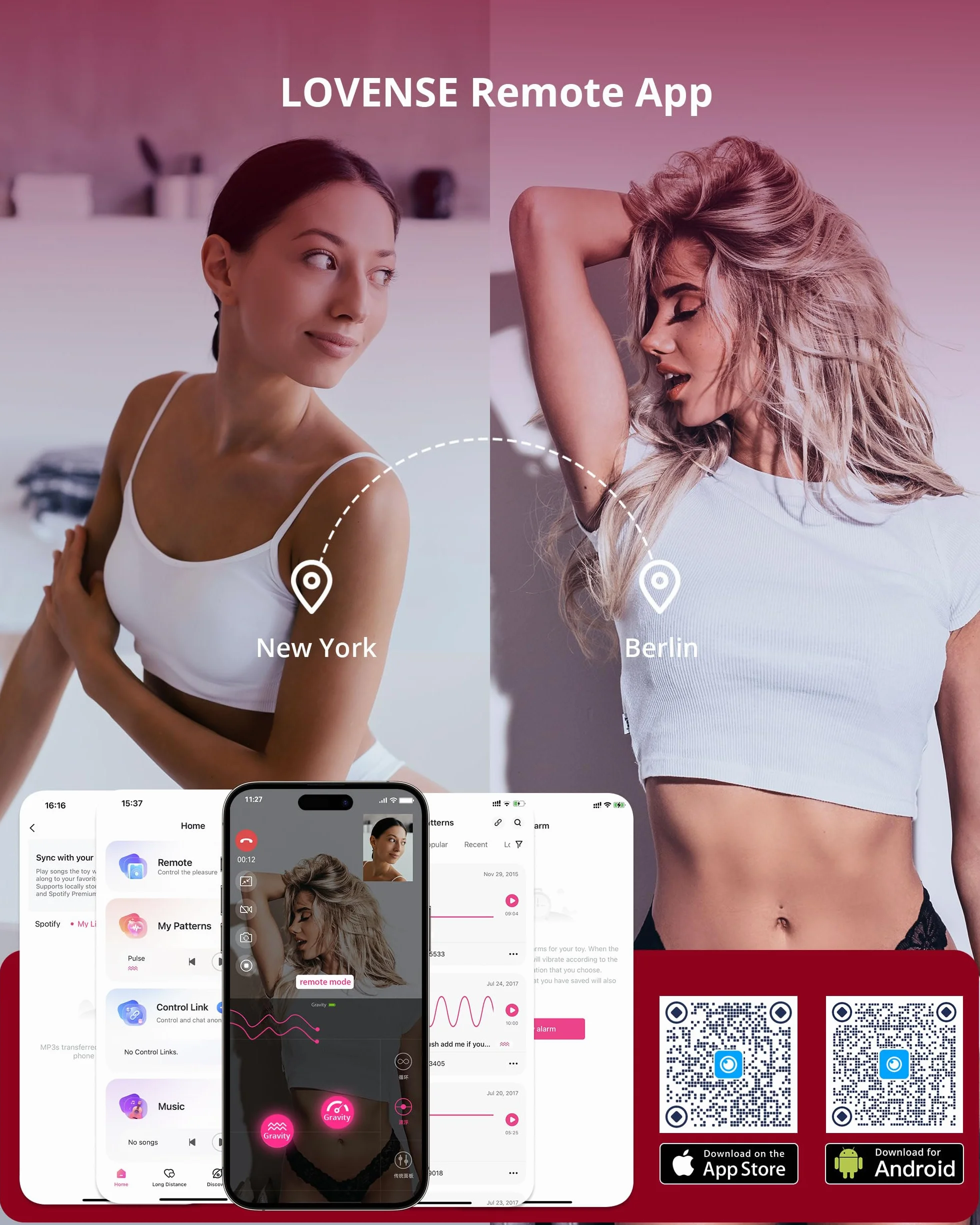 LOVENSE Gravity Bluetooth Vibratori Realistici per Donna con Telecomando, Dildo Automatico Retrattile, Modalità di Vibrazione Personalizzate illimitate