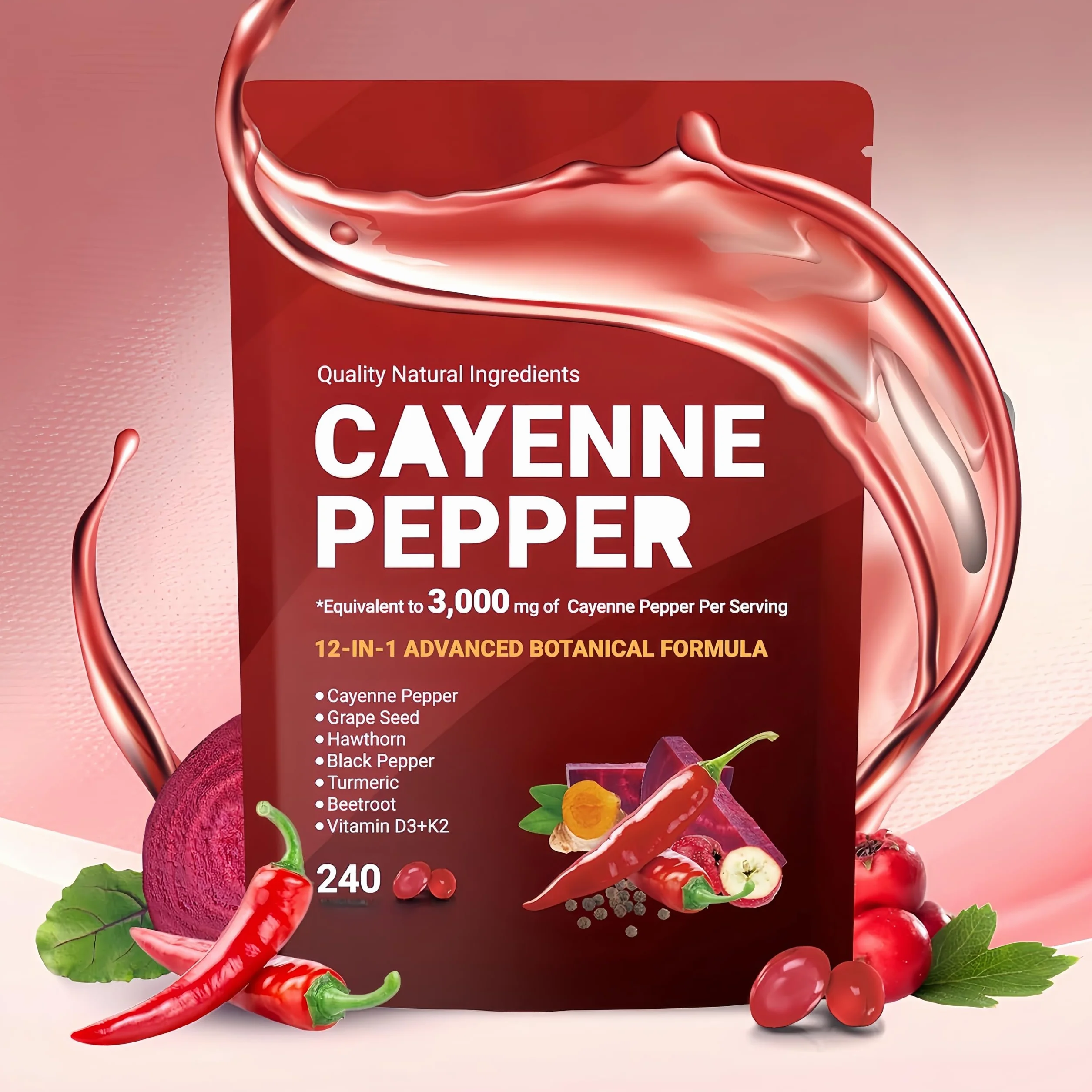 Pepe di Caienna Curcuma Supporto Vene Gambe Salute Digestiva Cardiovascolare Circolazione Energia
