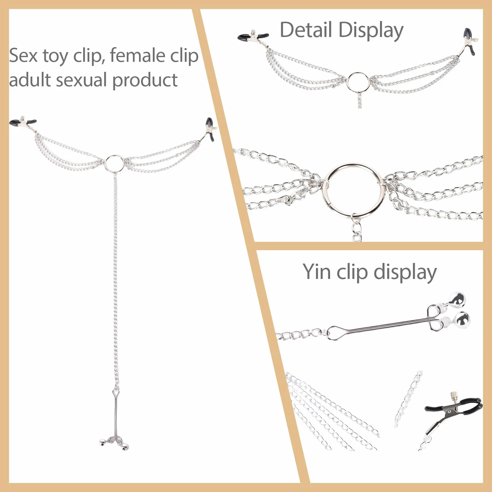 Sexy capezzolo clip collana morsetti per le donne corpo regolabile seno morsetti gioielli per coppie gioco piacere