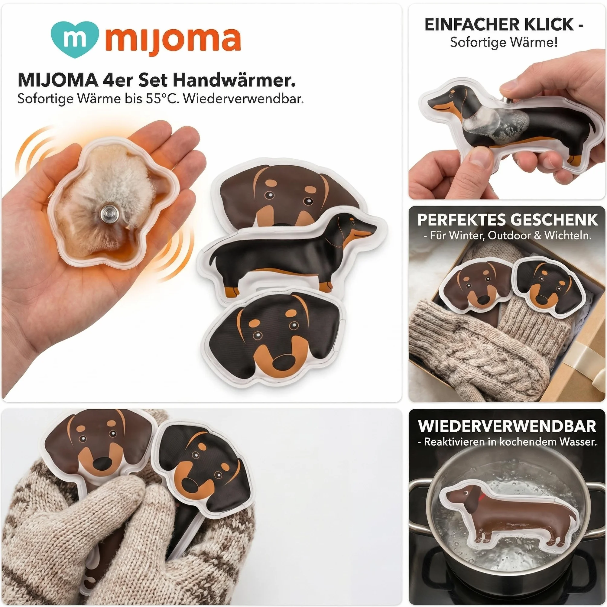 MIJOMA Mijoma Reusable Hand Warmer - Scaldamani Riutilizzabile Unisex Adulto