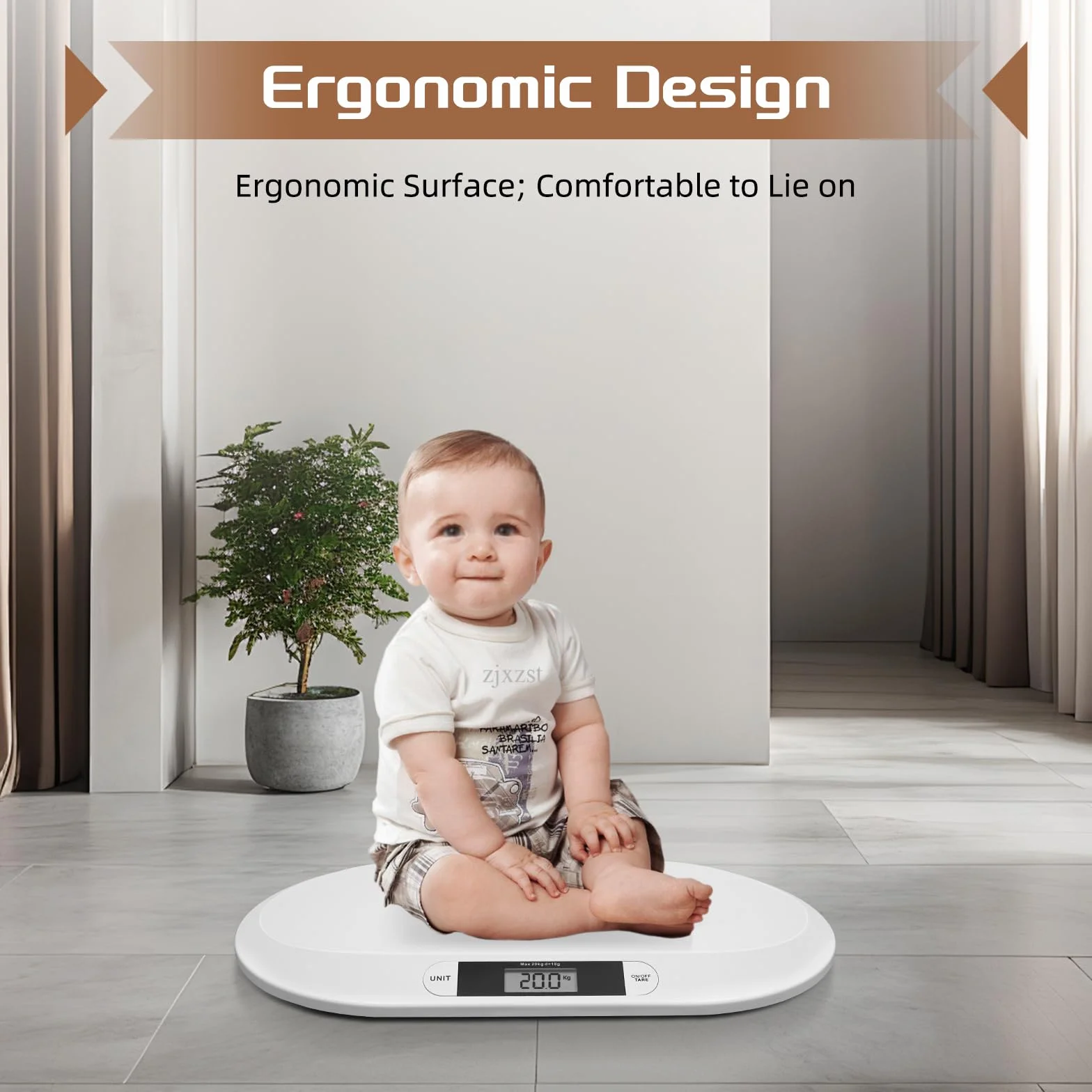 Bilancia per bambini digitale LCD 20 kg 3 modalità pesatura bianco