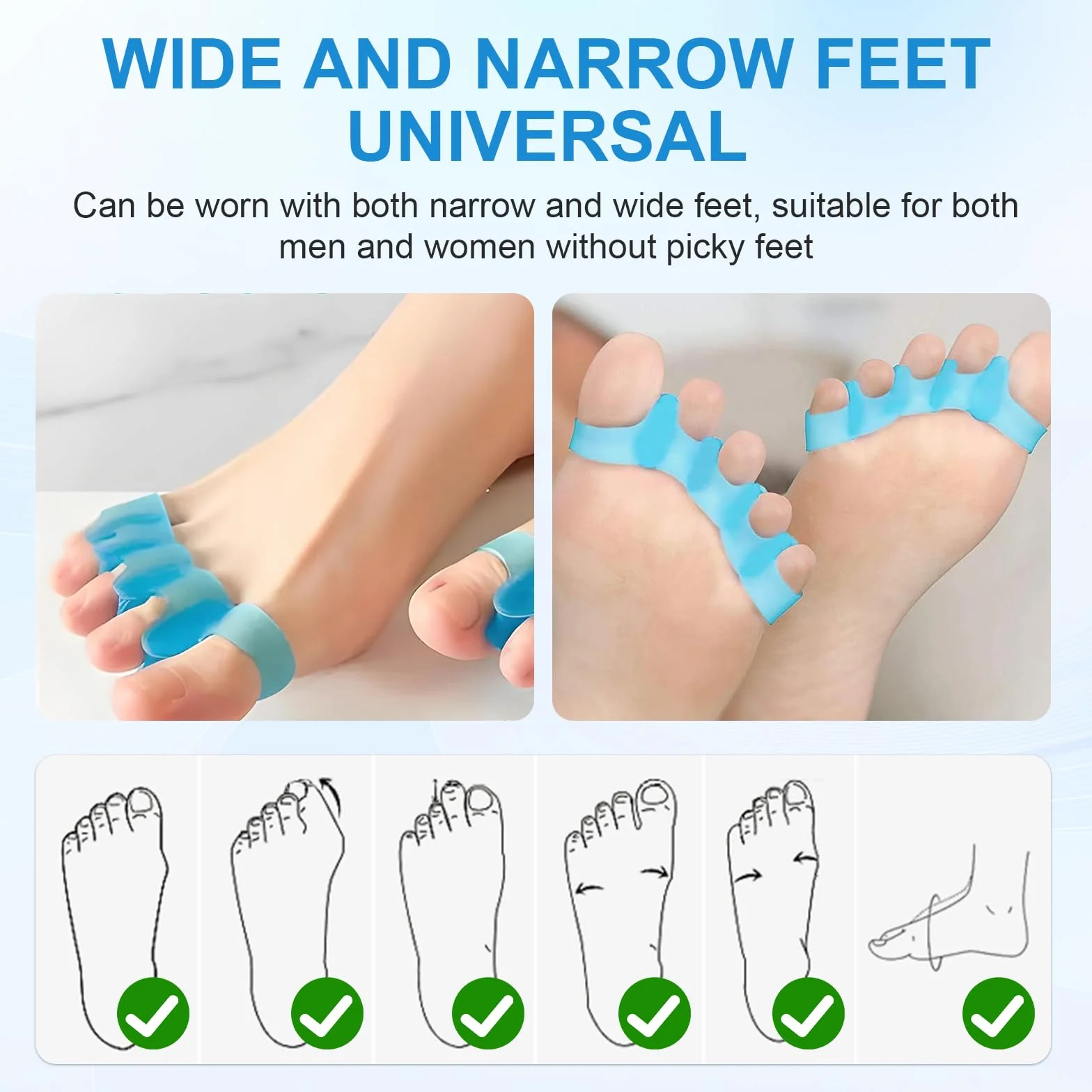 Separatore Dita Piede in Gel 4 Pezzi per Dita Sovrapposte