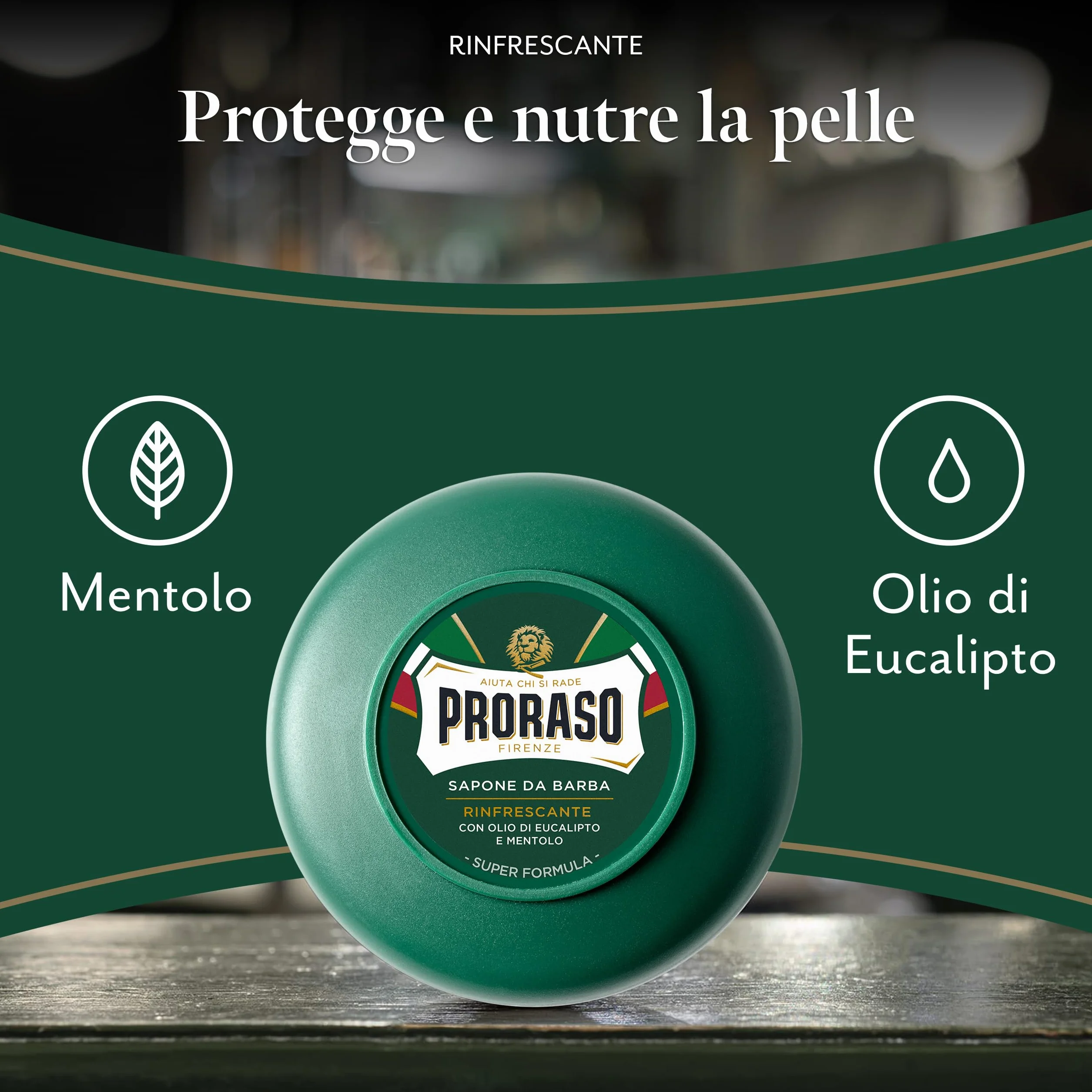 PRORASO SAPONE TUTTE LE BARBE RINFRESCANTE CIOTOLA VERDE 150ML
