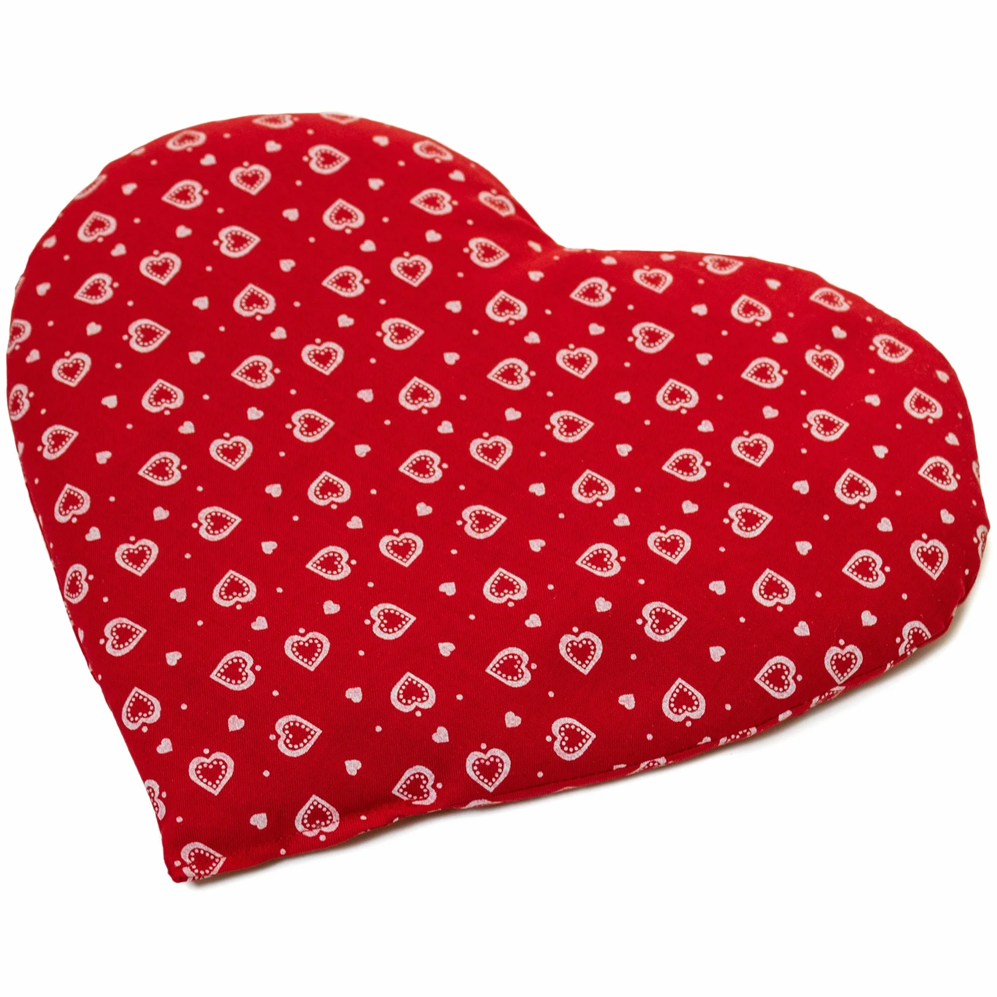 Cuscinetto a forma di cuore con semi di uva - 30 x 25 cm Cuore rosso - Cuscino riscaldabile