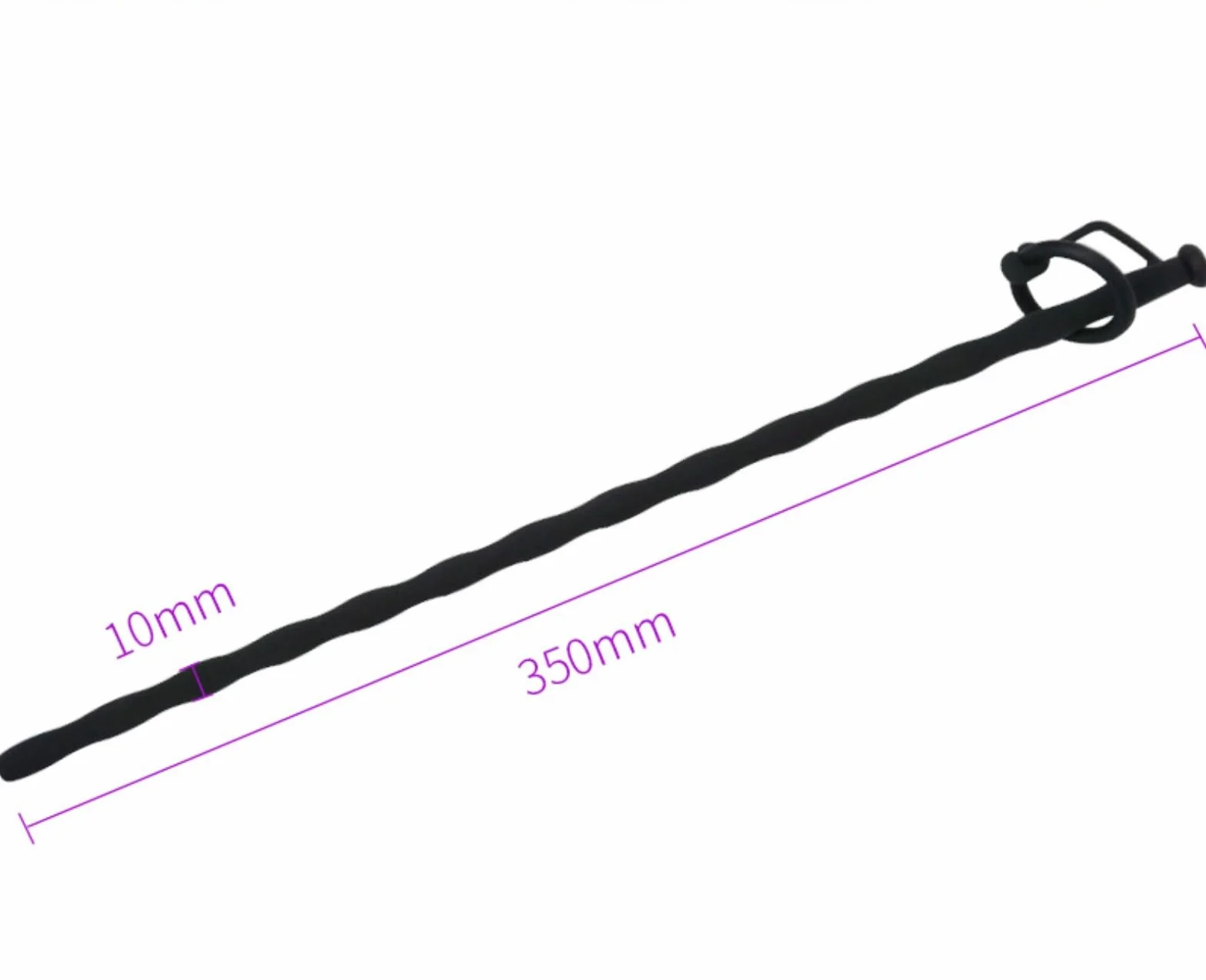Sonda uretrale cava staccabile nera per uomini, lunga 30 cm, adatta ai principianti-ITRM5801 (L)