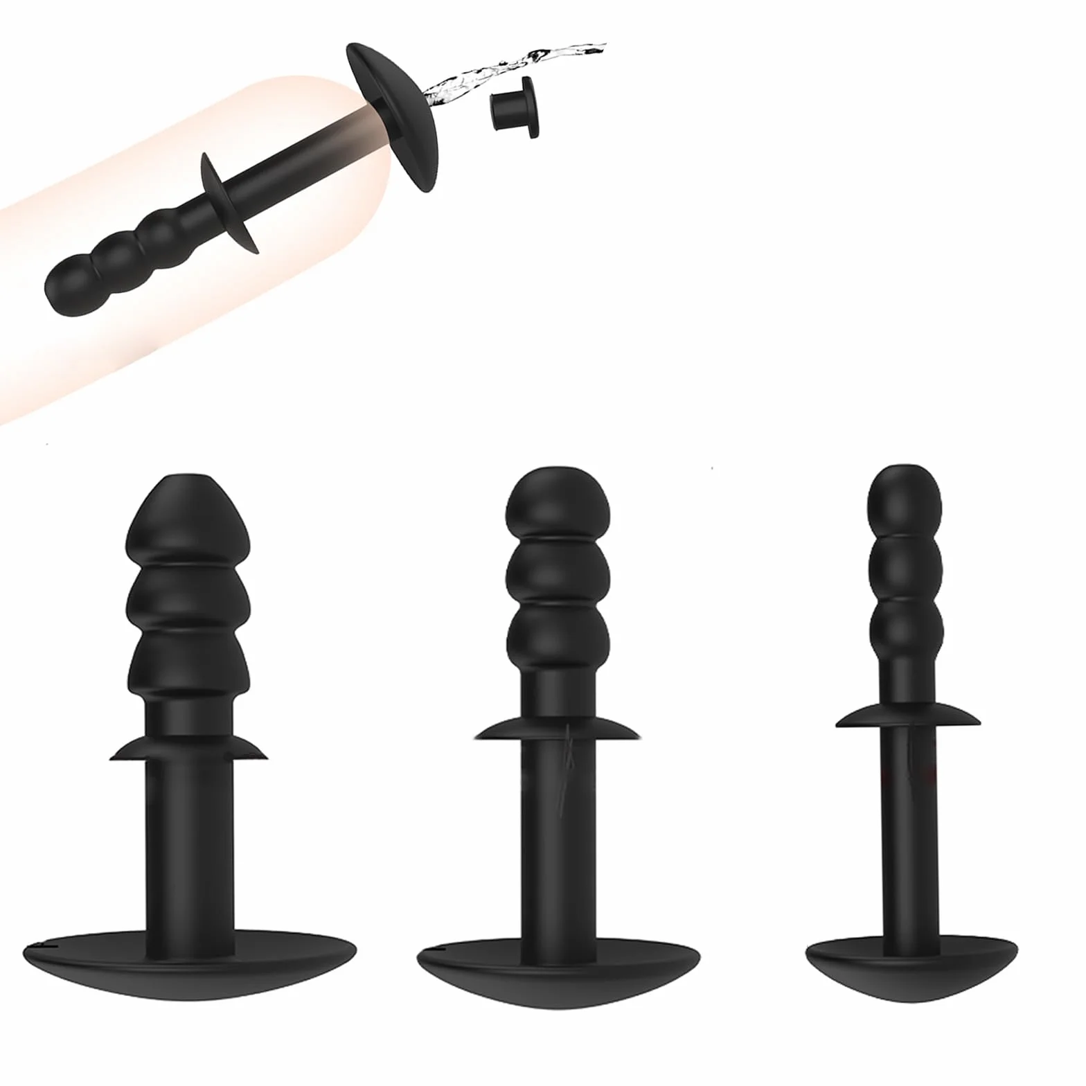 Set Di 3 Dilatatori Plug Uretrale in Silicone Plug Per Pene Catetere Cavo Dilatatori Uretrali Per Uomini Stimolazione Della Prostata Giocattoli Sessuali