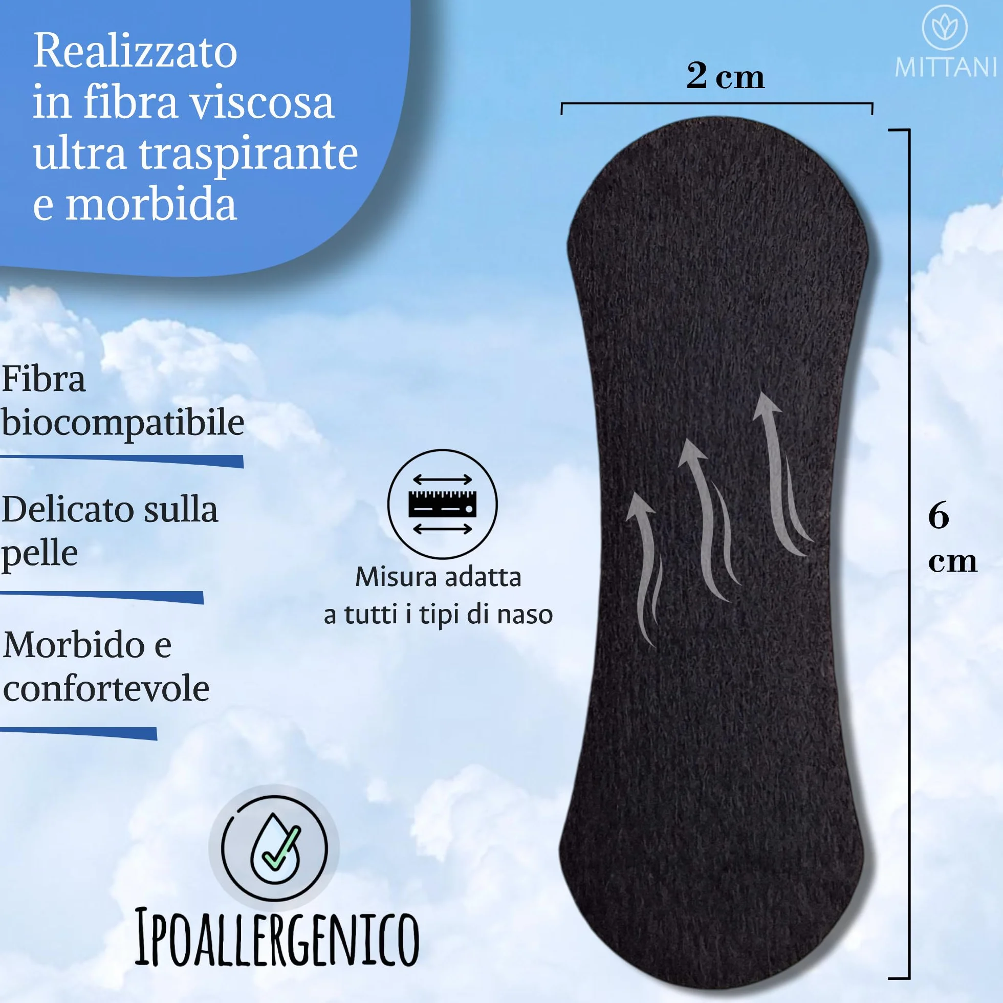 MITTANI 32 Cerotti Nasali Antirussamento Decongestionante Sport Apri Vie Respiratorie