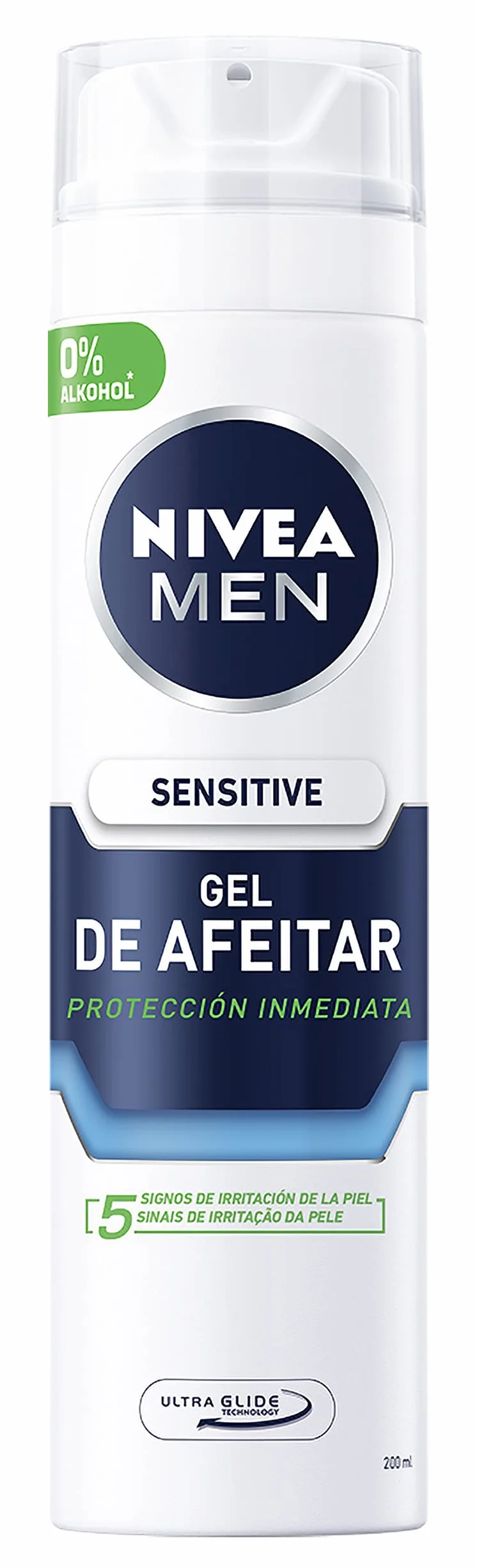NIVEA MEN Sensitive Gel da barba (6 x 200 ml) per pelli sensibili, gel viso con tecnologia Ultra Glide per una rasatura senza irritazioni