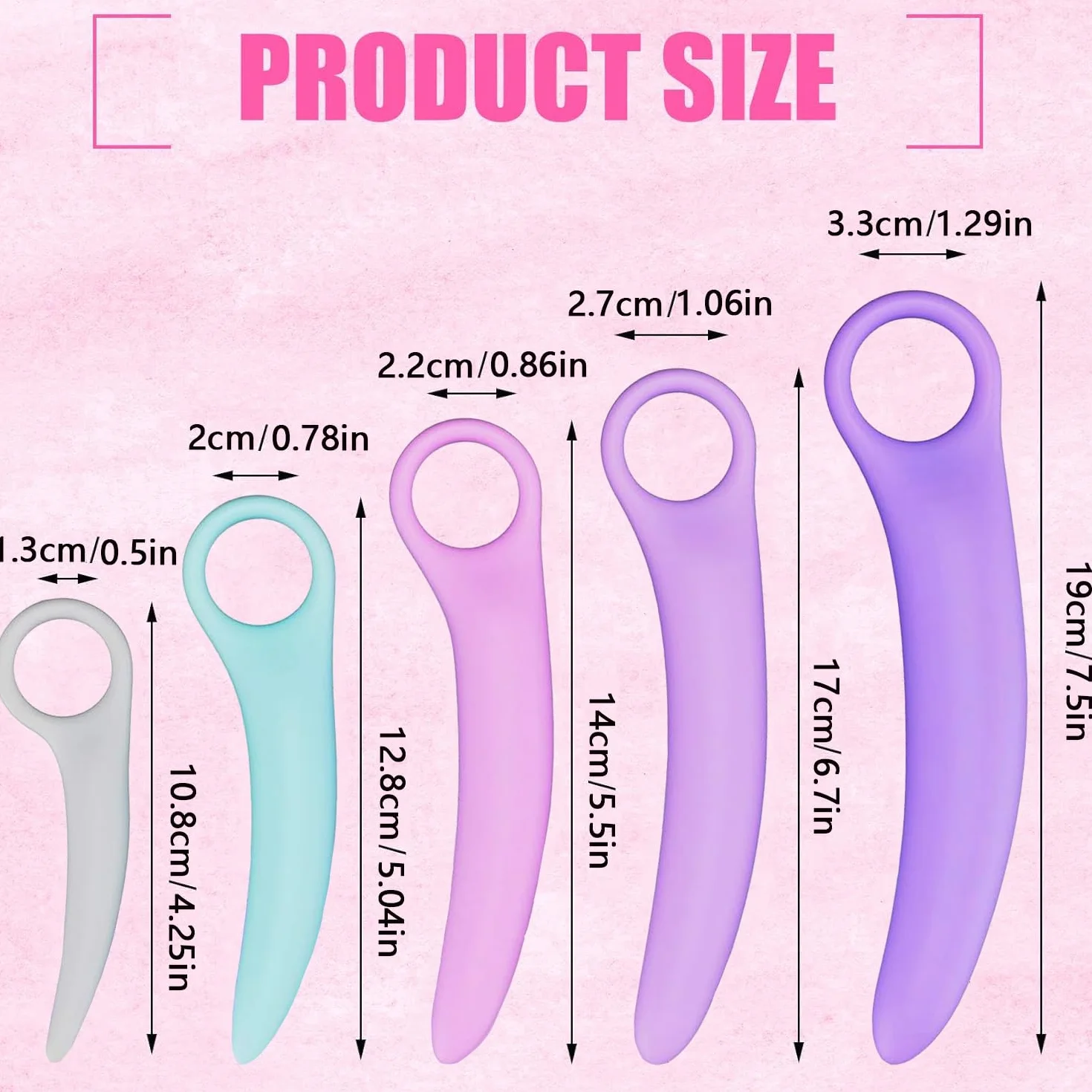 Silicone Dilatatori 5 Pezzi, Dilatatore Vaginale e Anale per Donna e Uomo