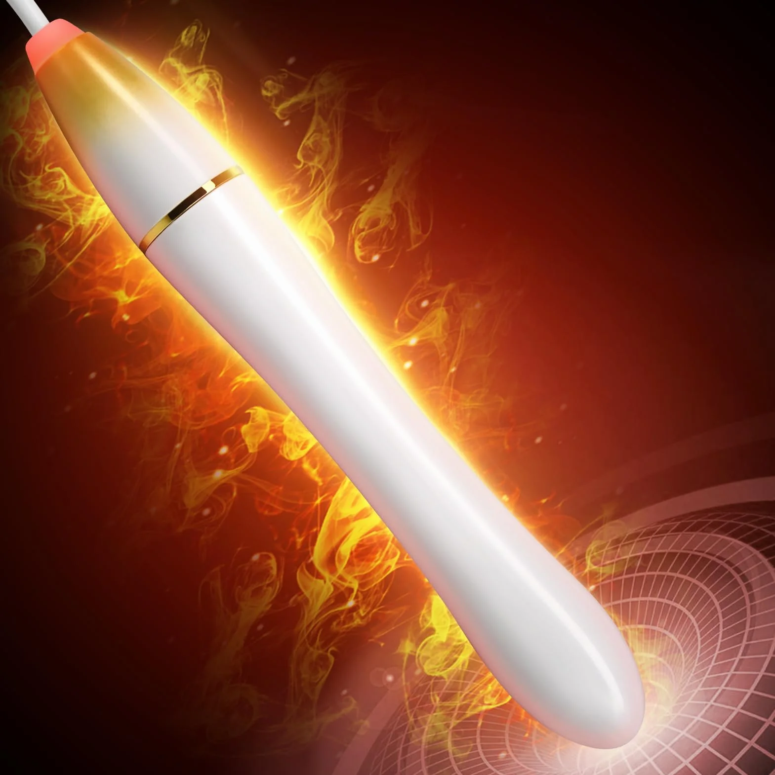 SXOVO Doppia Asta Riscaldante per Masturbatore Uomo Bastone Riscaldante per Vagina e Tunnel Anale Bastone Riscaldante USB a Temperatura Costante da 42°C Toys Sessuali per Uomini (Bianco)